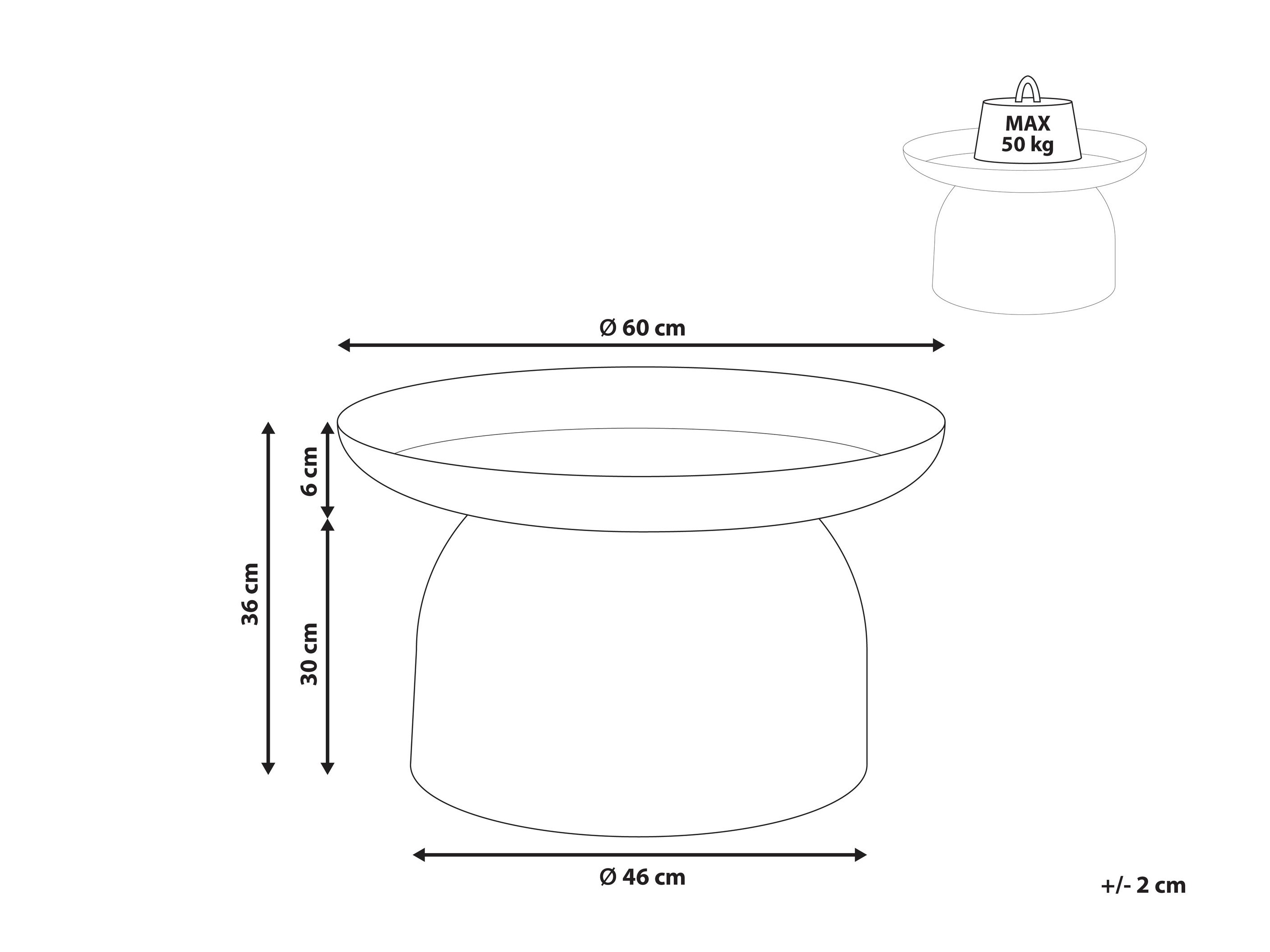 Stolić za kavu Berwyn 2820 (Crna)