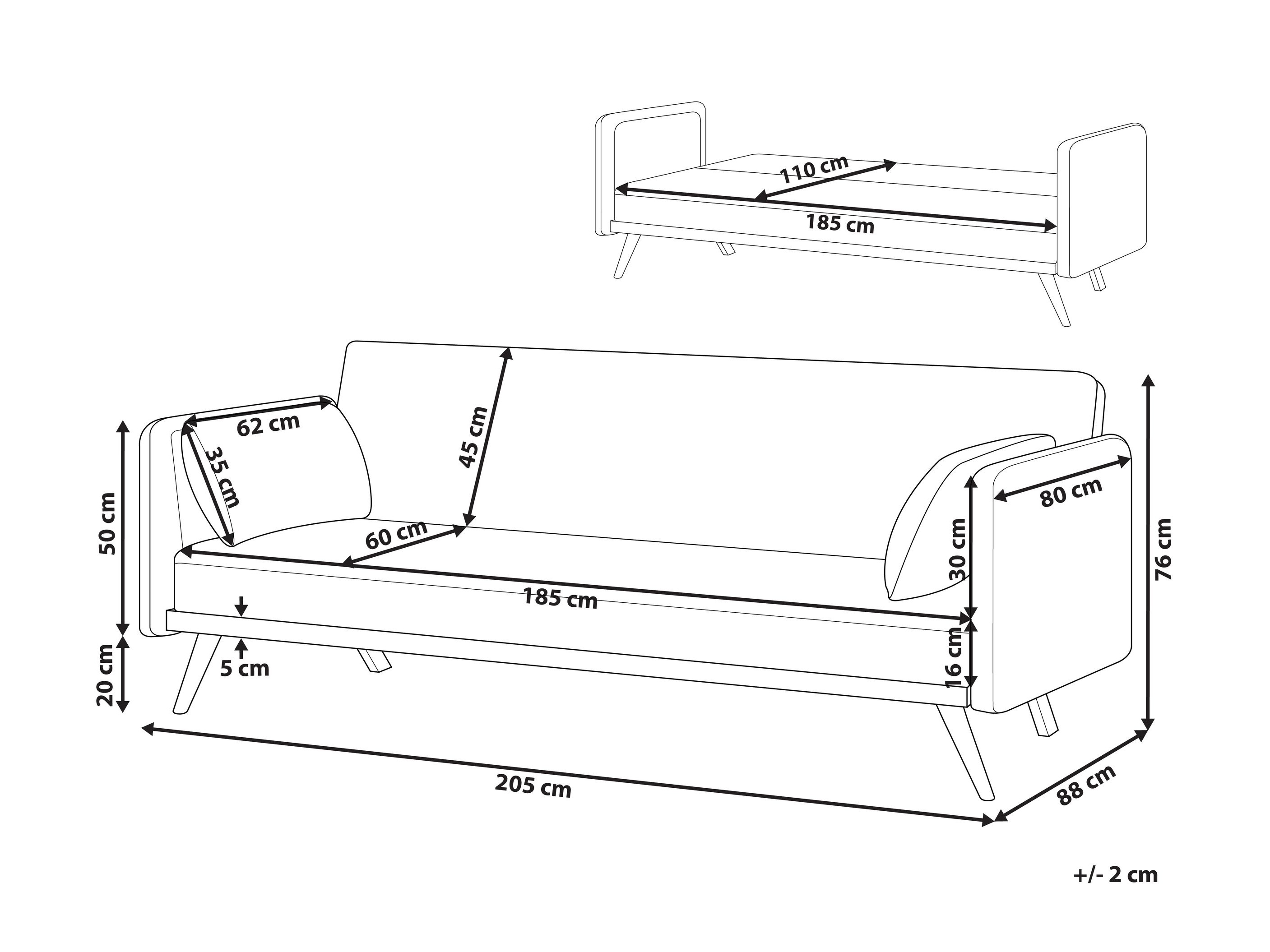Kauč na razvlačenje Berwyn 2821 (Zelena)