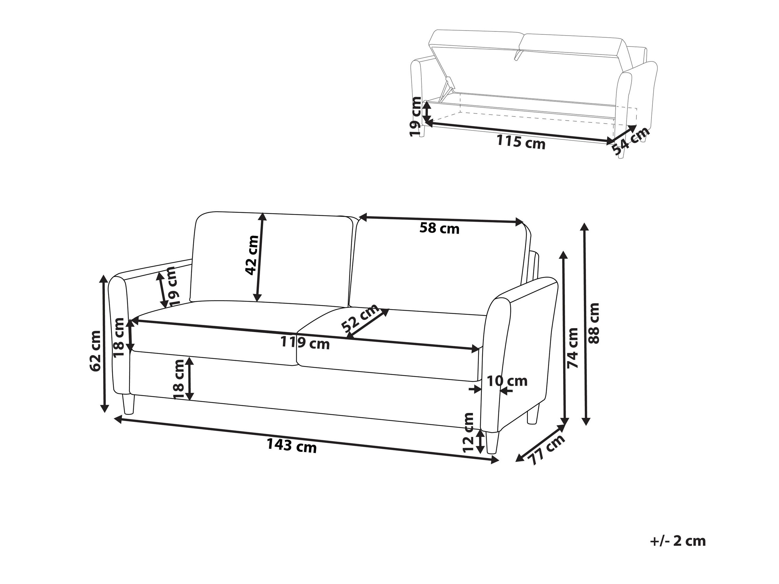 Sofa Berwyn 2822 (Siva)