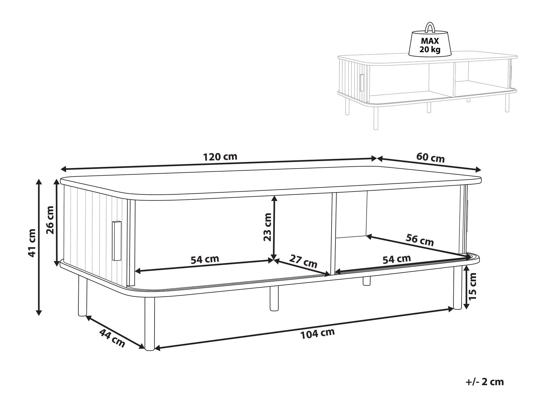 Stolić za kavu Fencalu 107 (Crna)