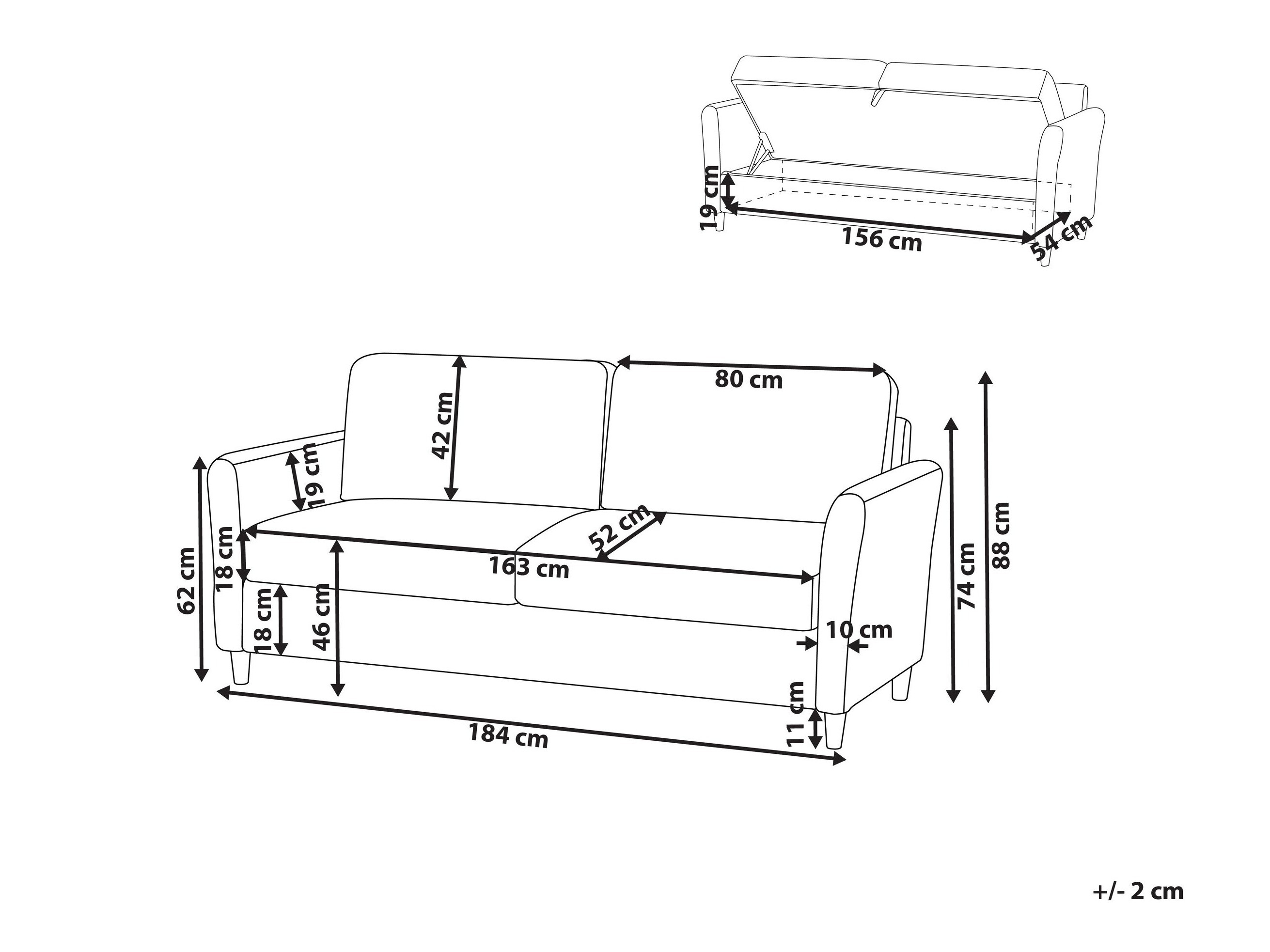 Kauč Berwyn 2721 (Bijela)