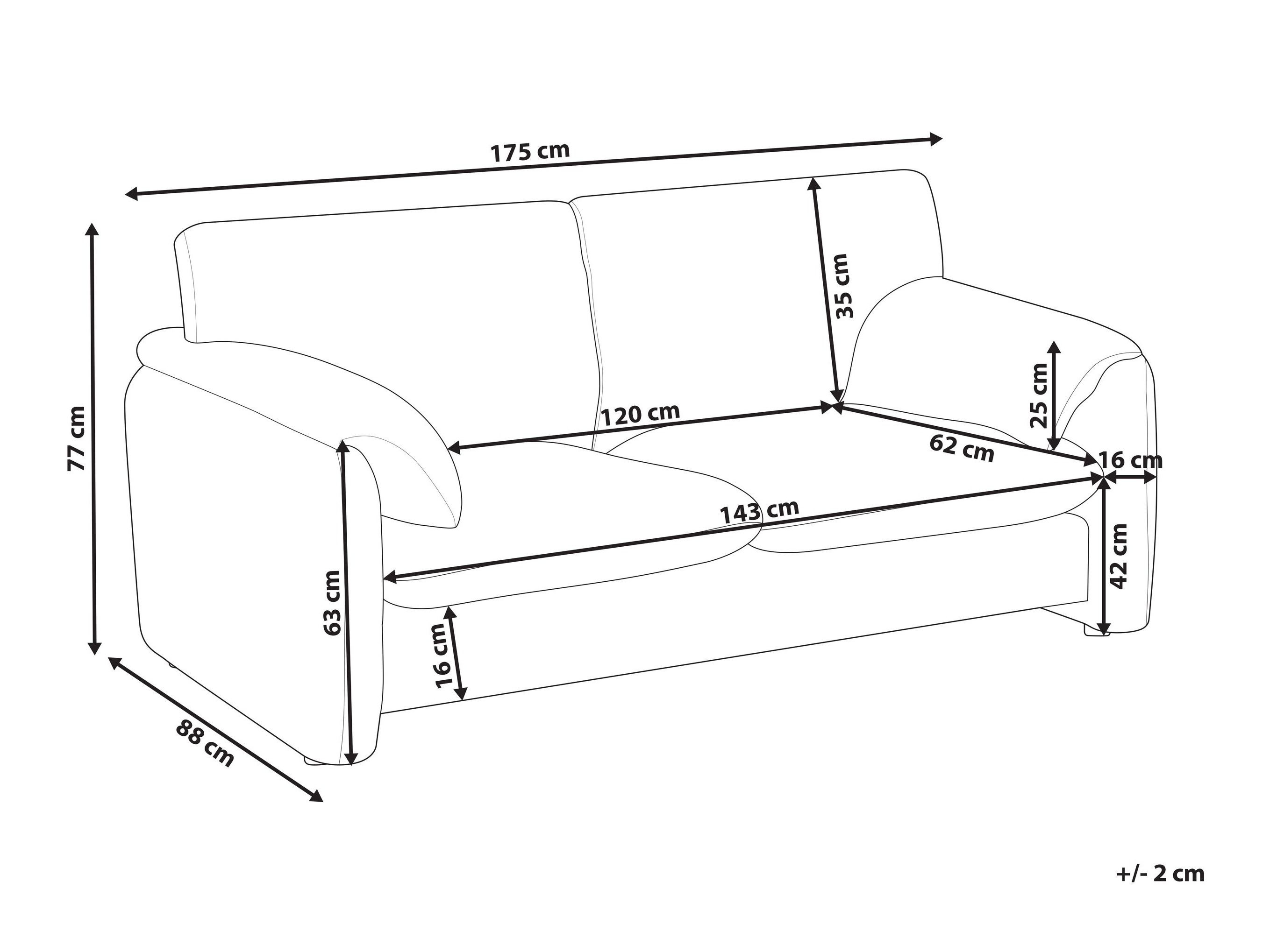Kauč Berwyn 2824 (Bijela)
