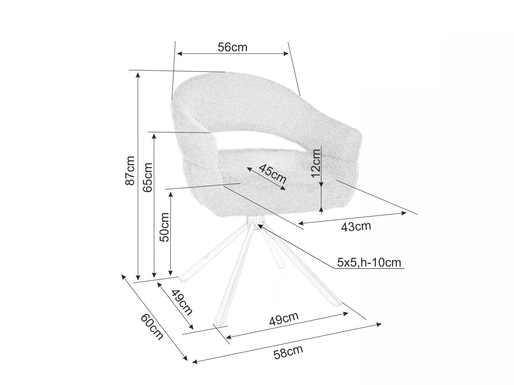 Stolica Detroit 865 (Bijela)