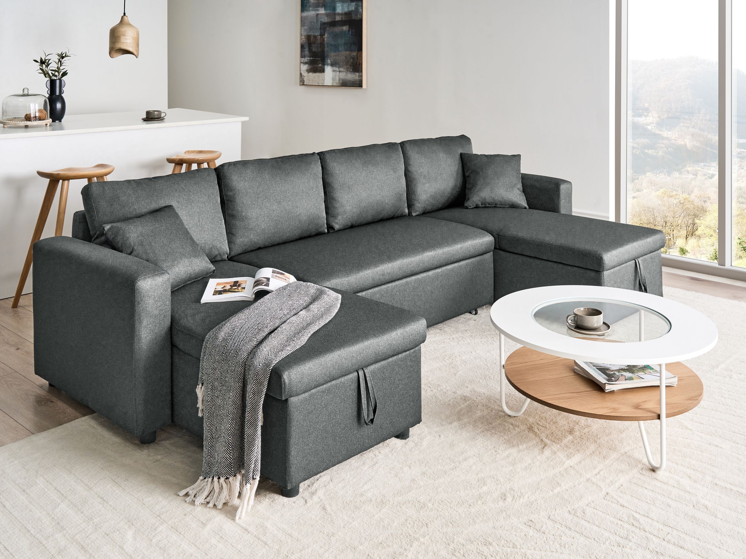 Kutna garnitura Berwyn 2826 (Tamno siva)