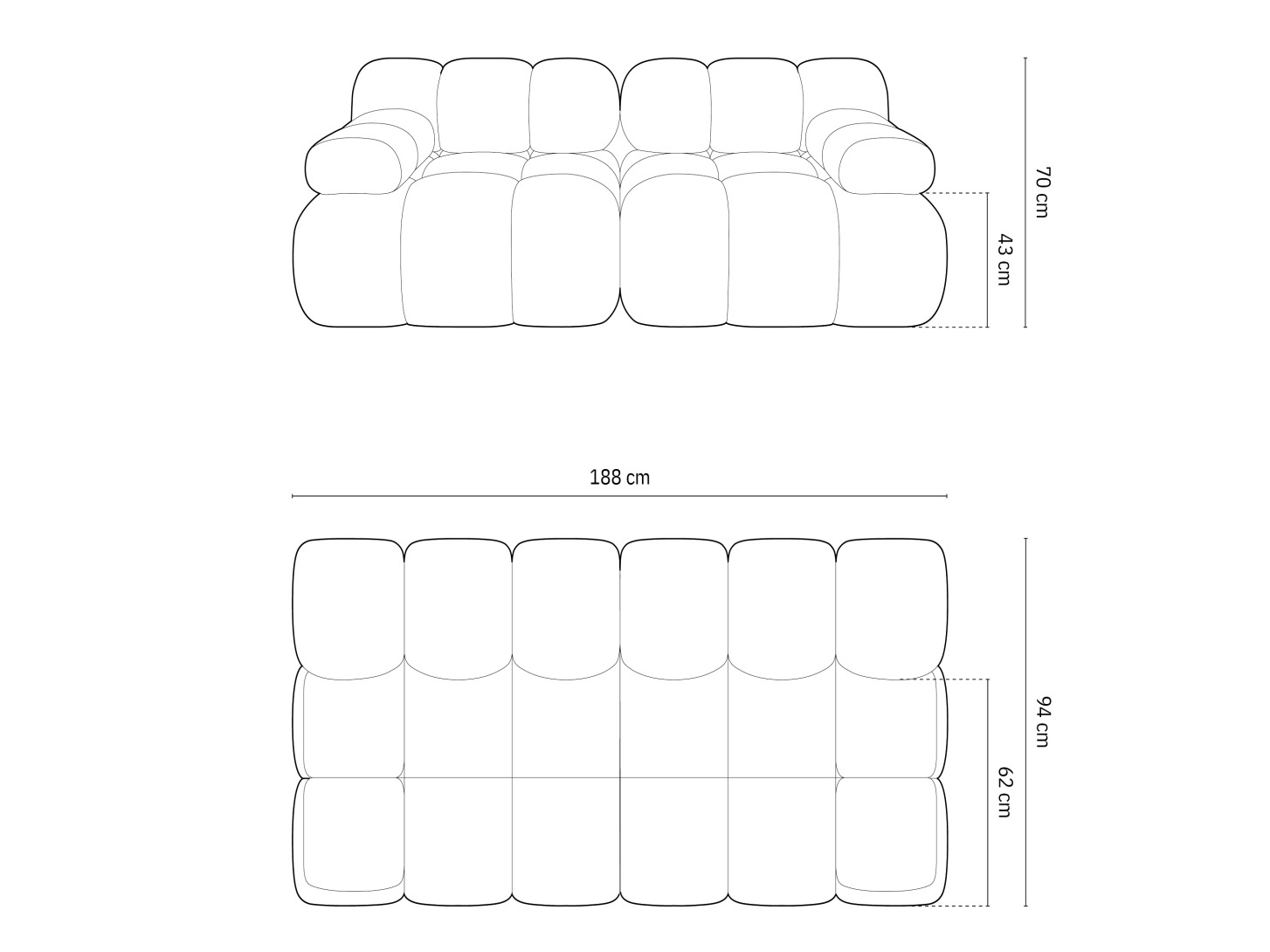 Modularna sofa Caltenu 100 (Bluvel 68)