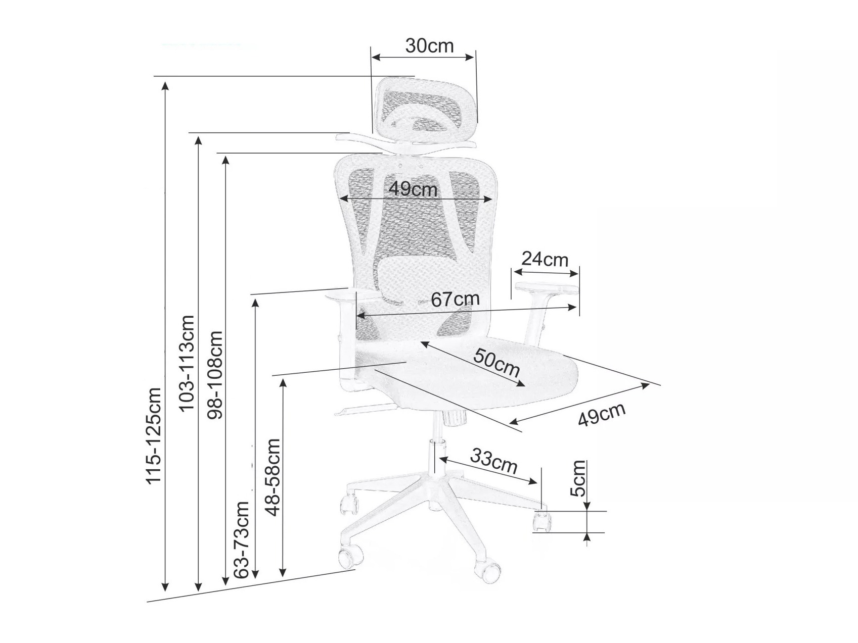 Uredska stolica Detroit 872 (Crna)