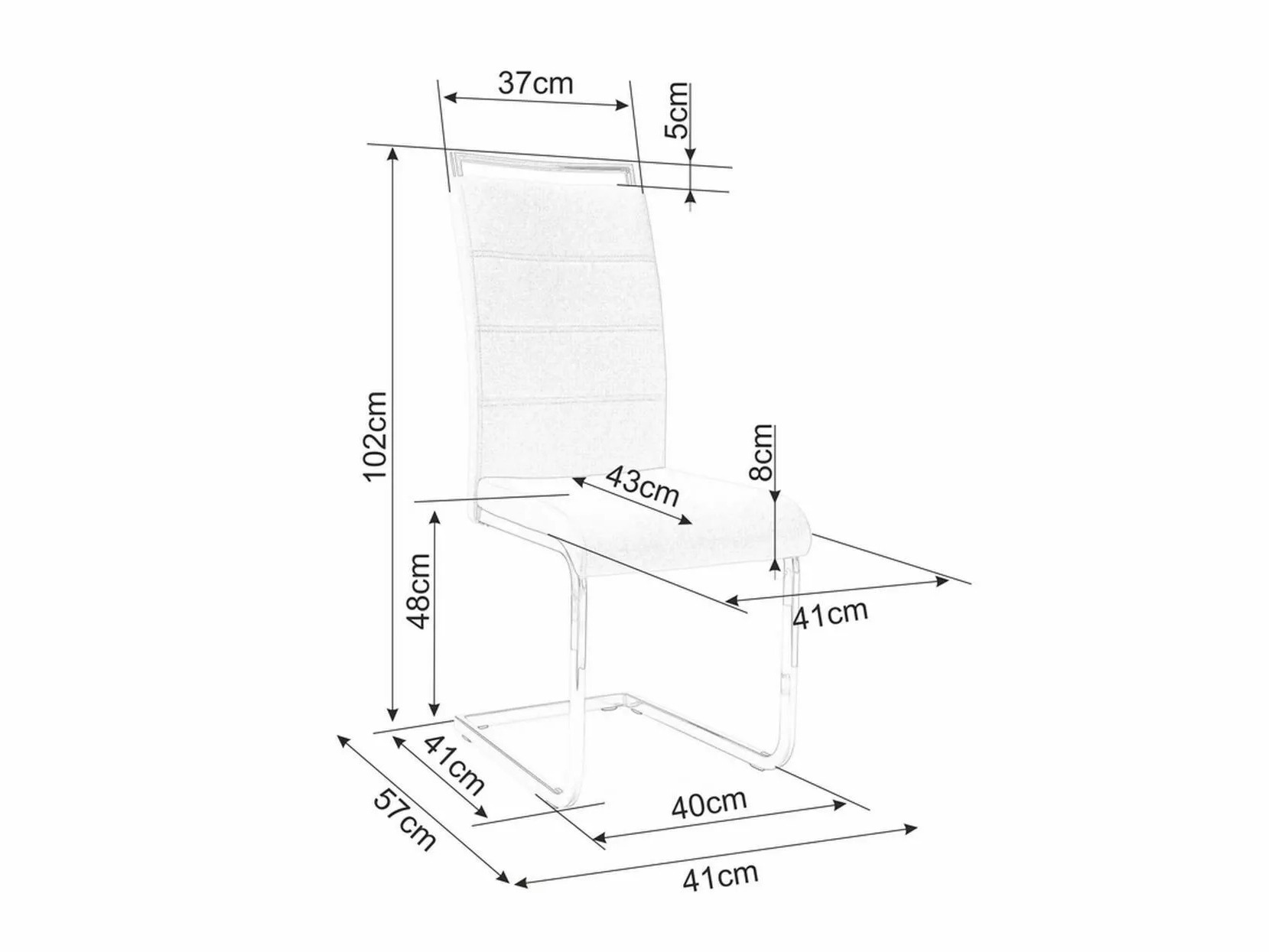 Stolica Detroit 881 (Crna)