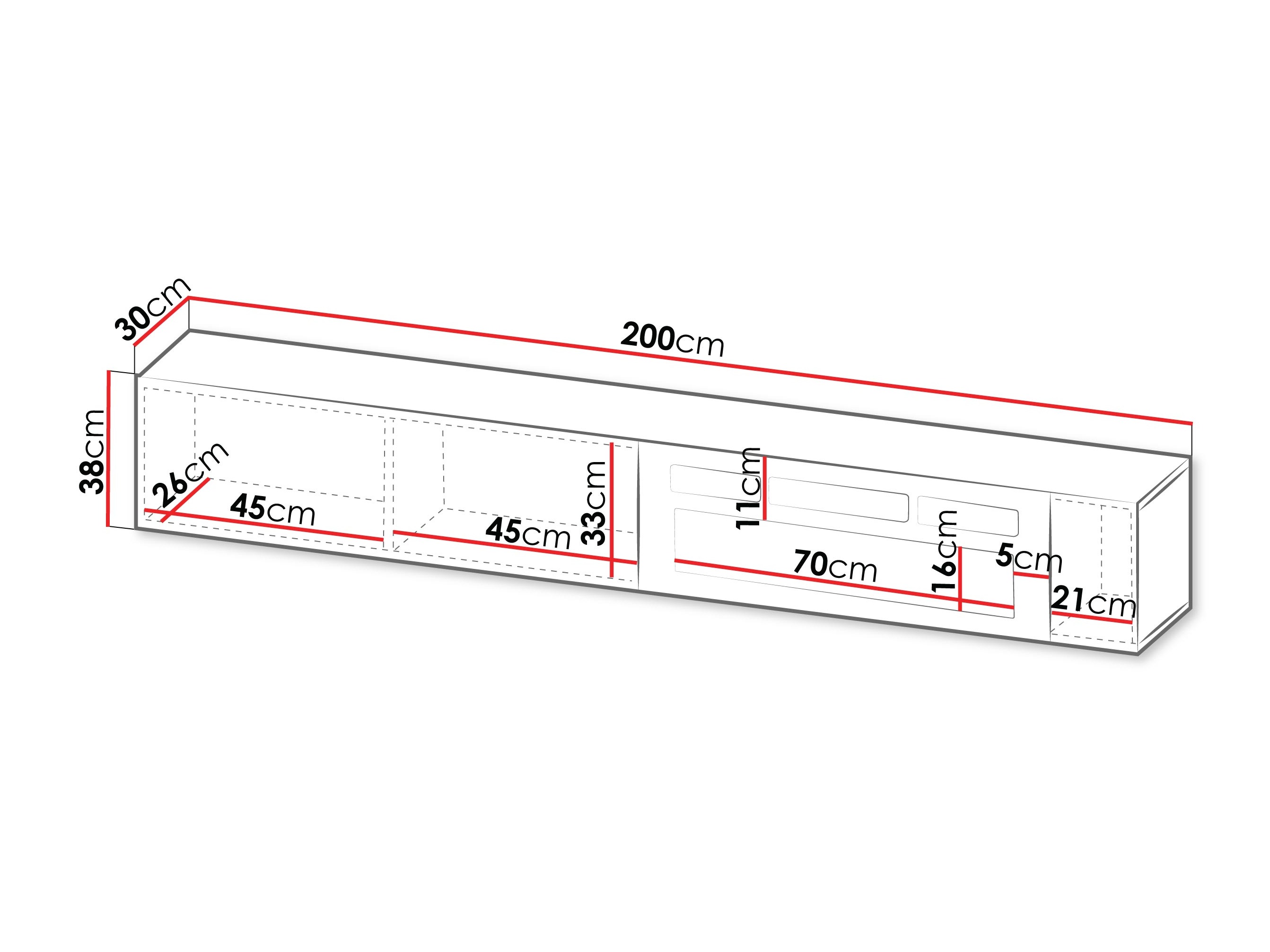 TV stol Calveru 110 (Hrast Wotan + Crna)