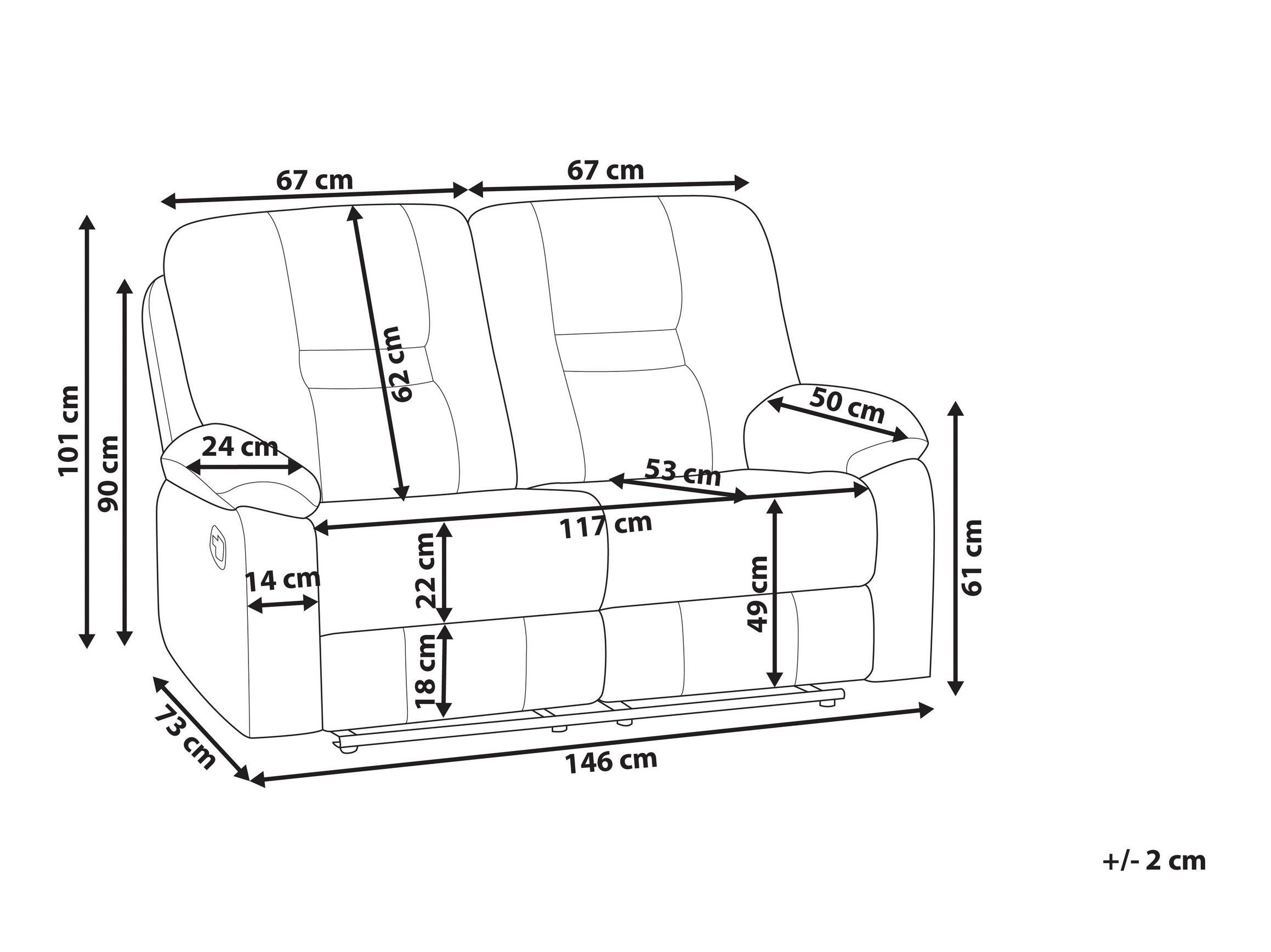 Podesivi kauč Tivlira 110 (Bež)