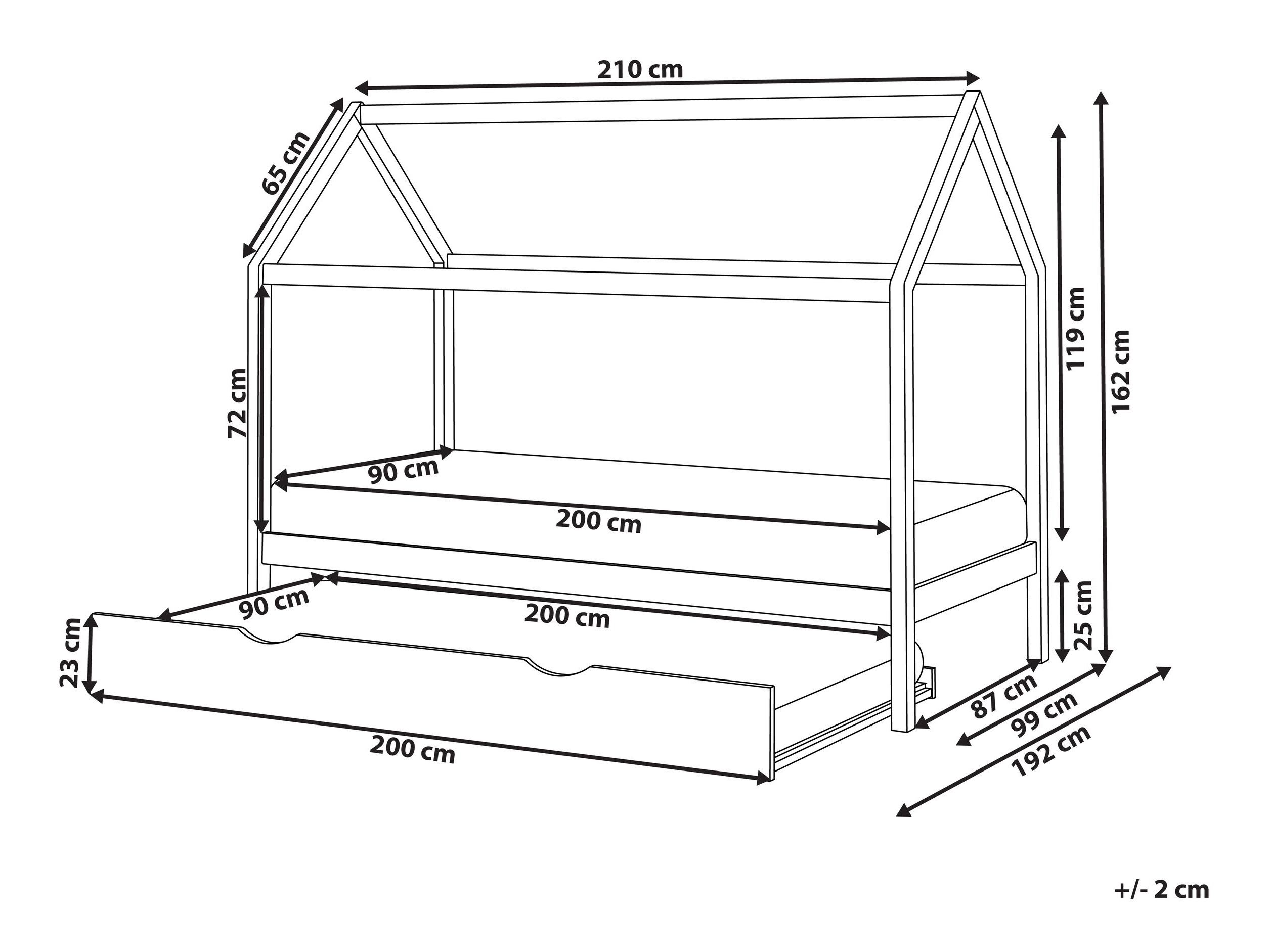 Krevet Berwyn 2833 (Svijetlo drvo)