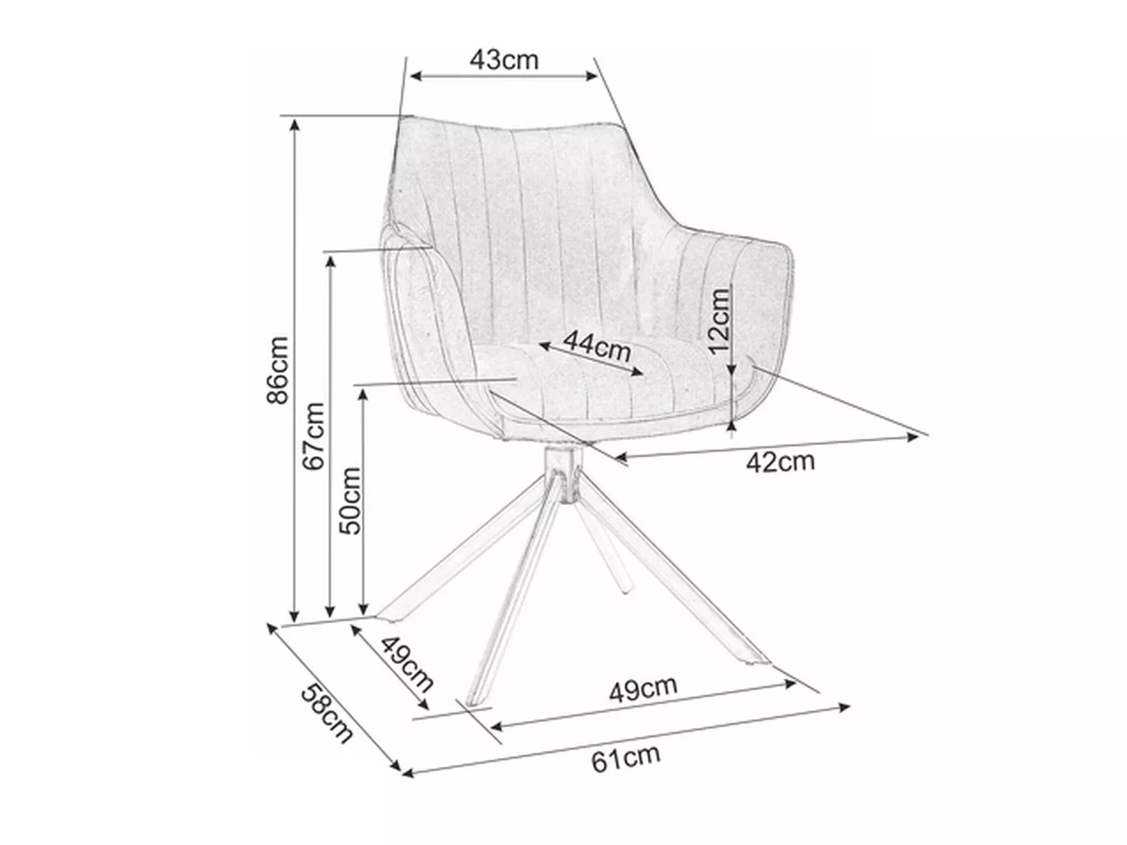 Stolica Detroit 912 (Siva)