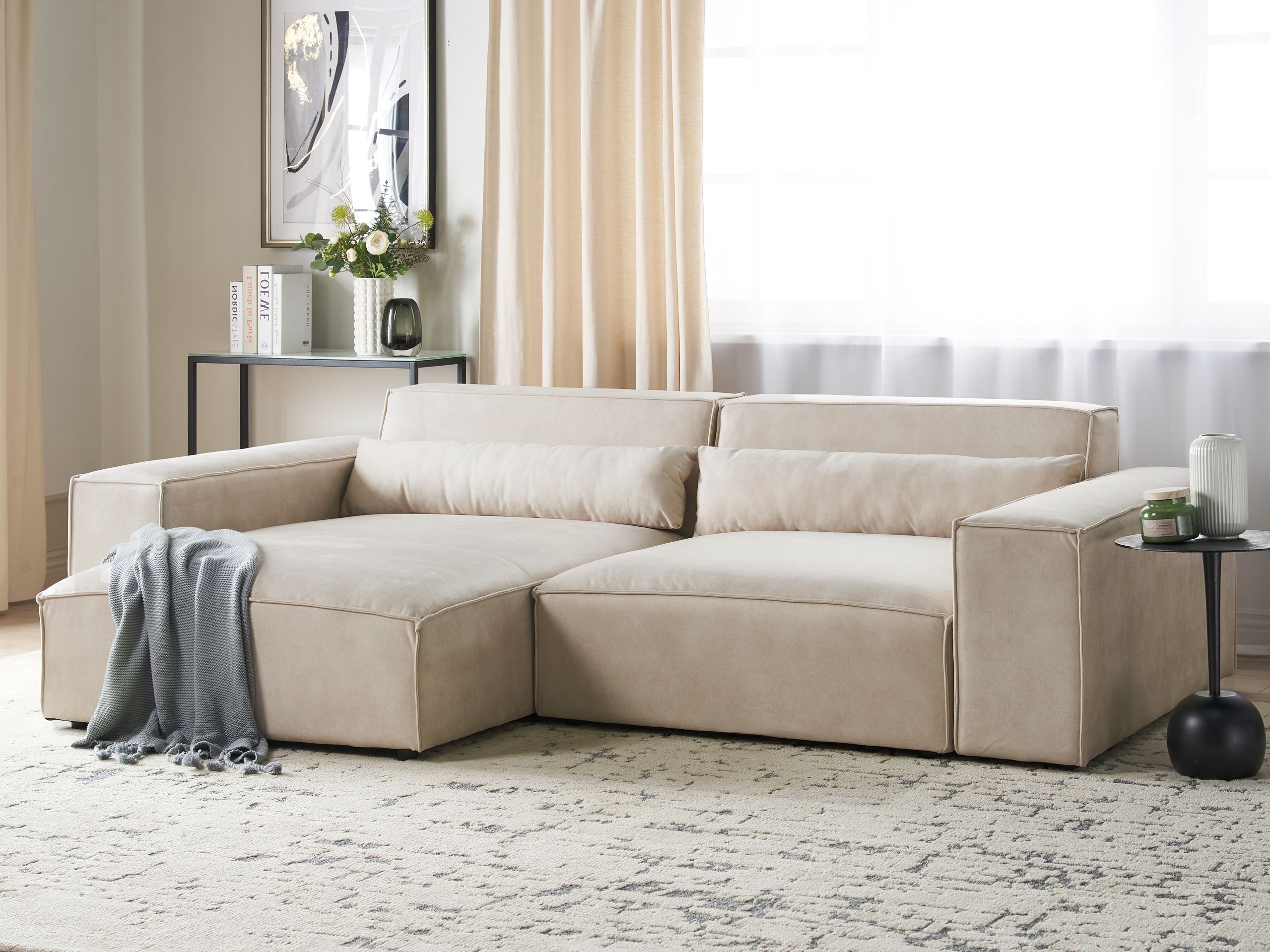 Modularna kutna garnitura Tivsora 100 (Svijetlo bež)