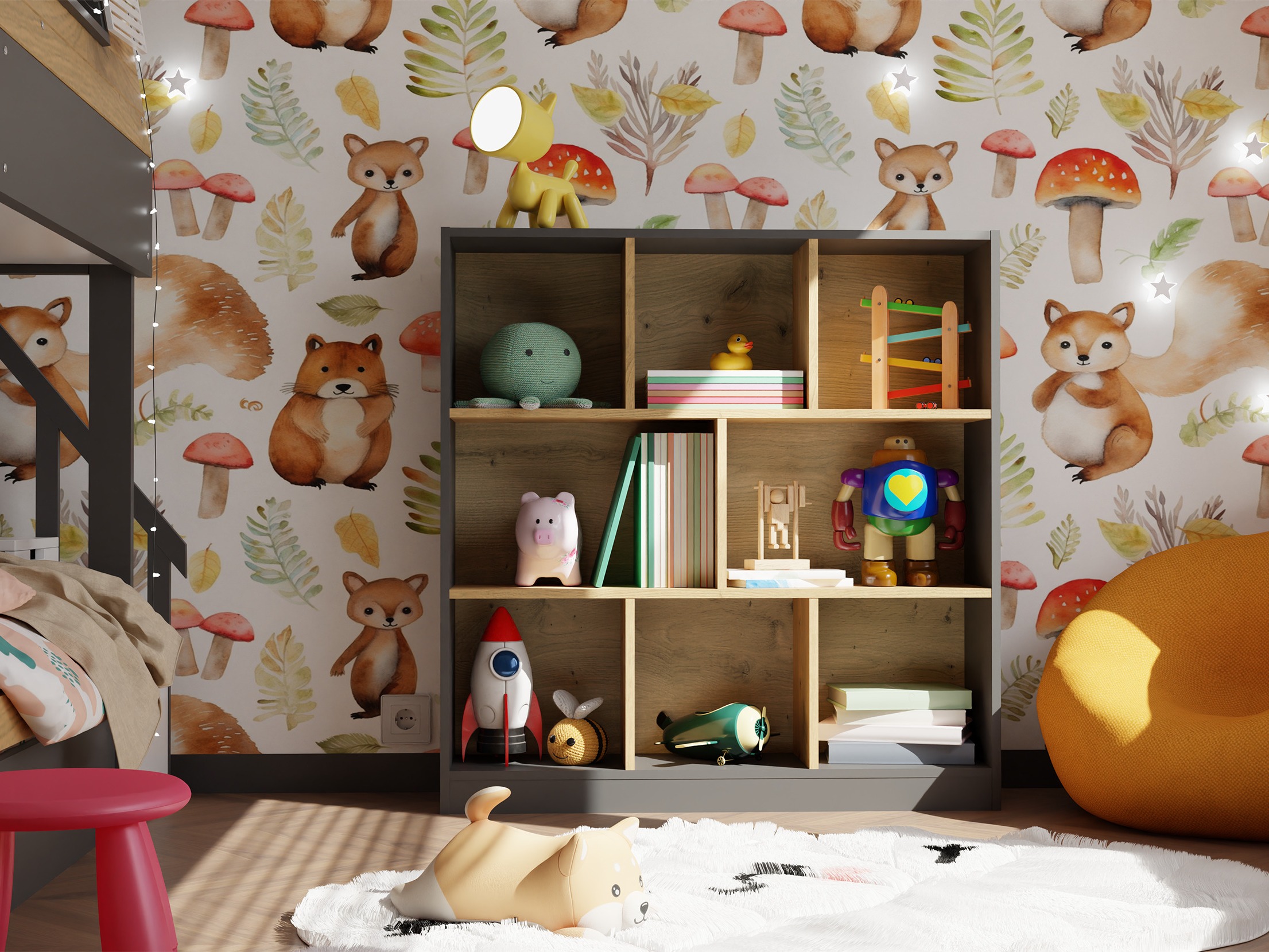 Polica Mandeville 307 (Antracit + Artisan hrast)