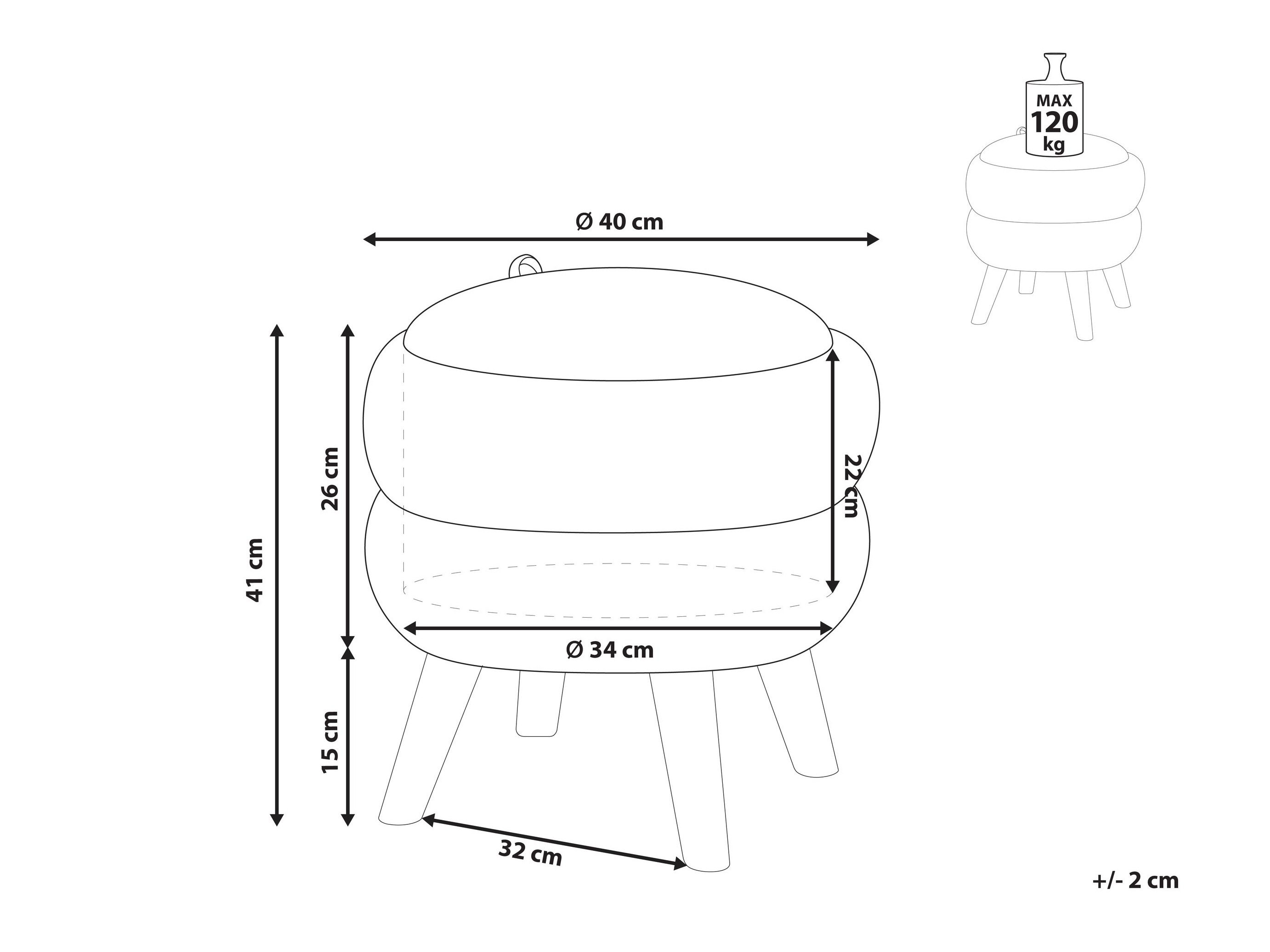 Tabure Berwyn 2849 (Smeđa)