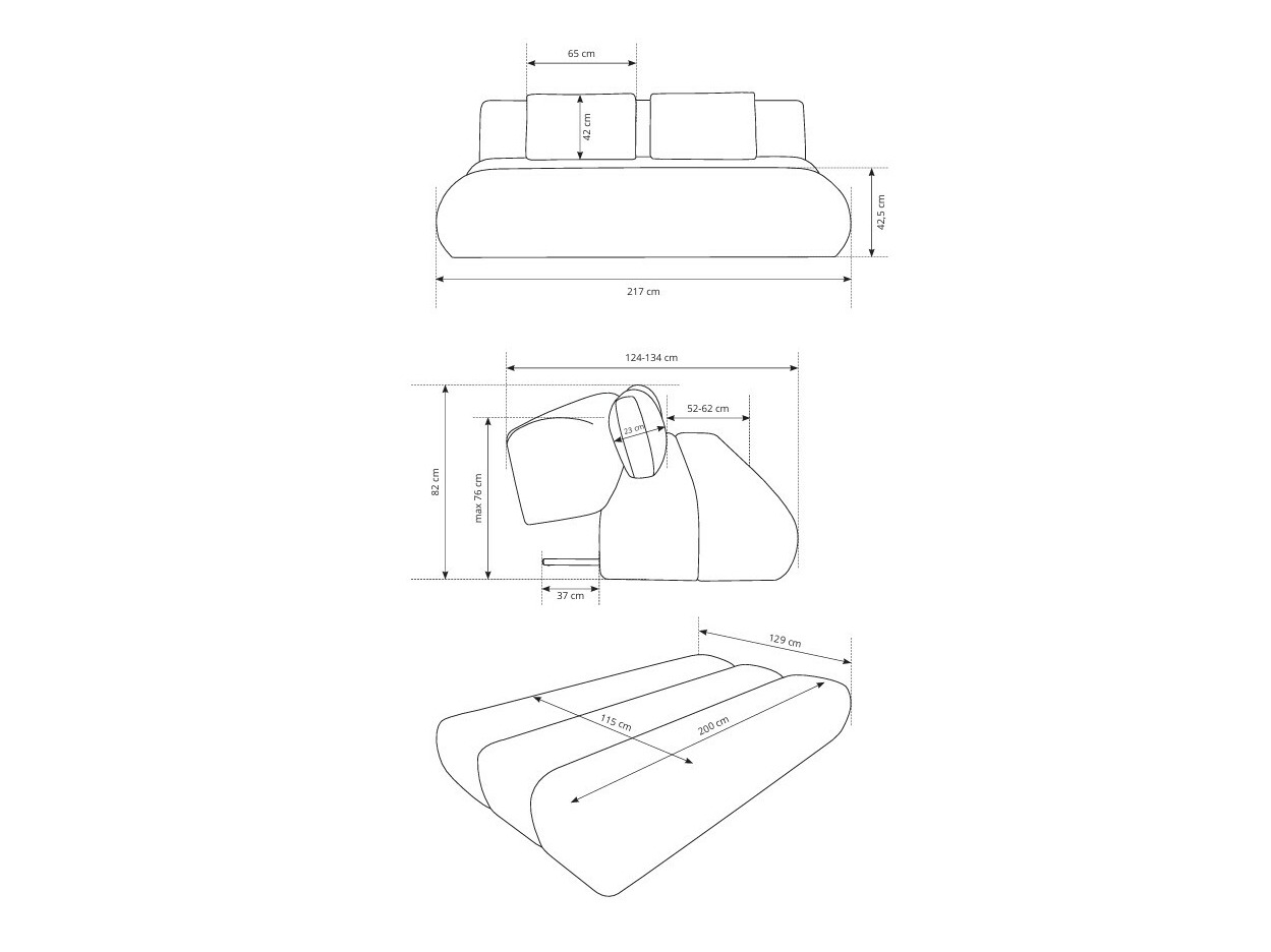 Kauč na razvlačenje Kingston 193 (Dot 100)