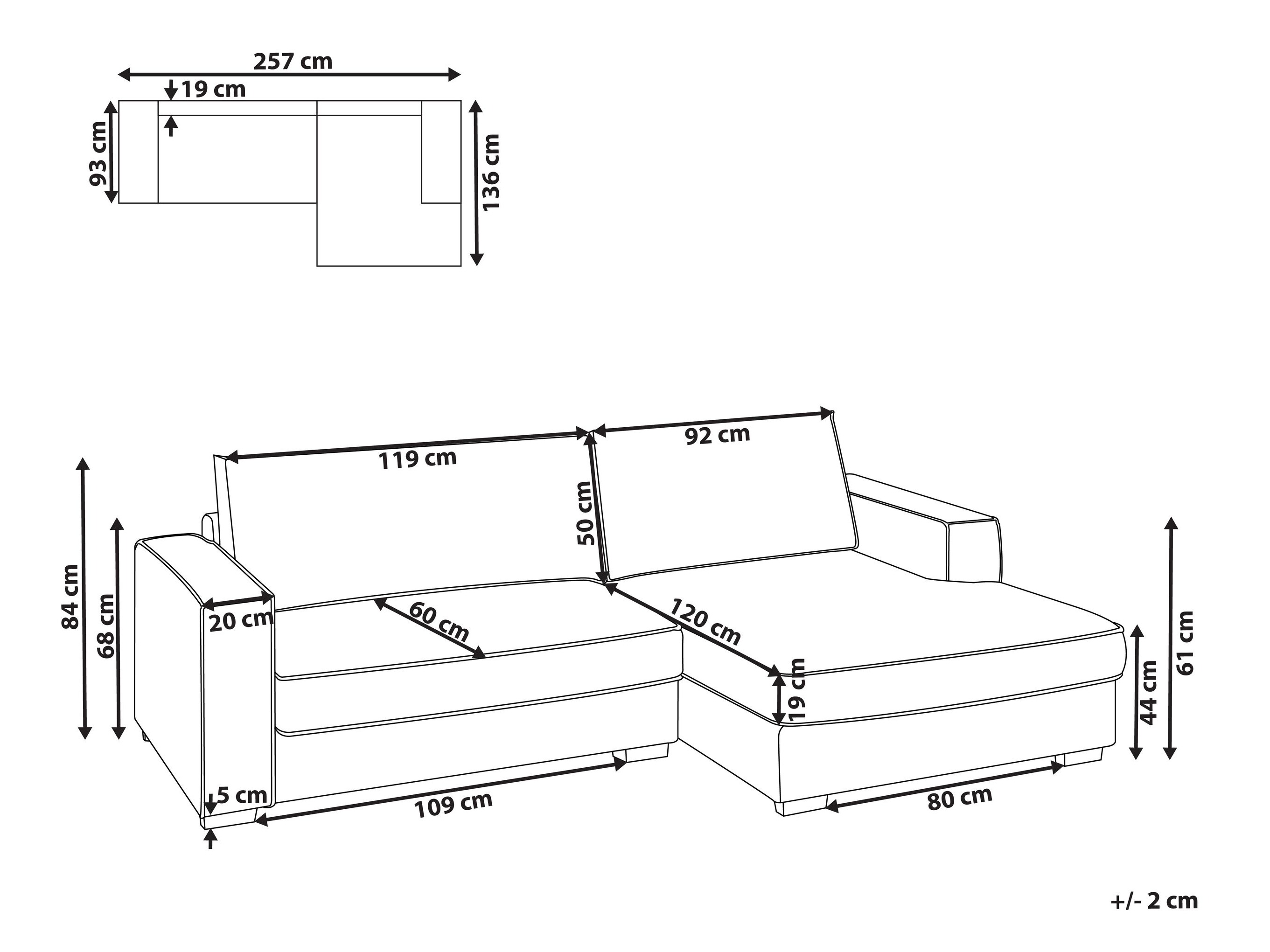 Kutna garnitura Berwyn 2859 (Svijetlo bež)