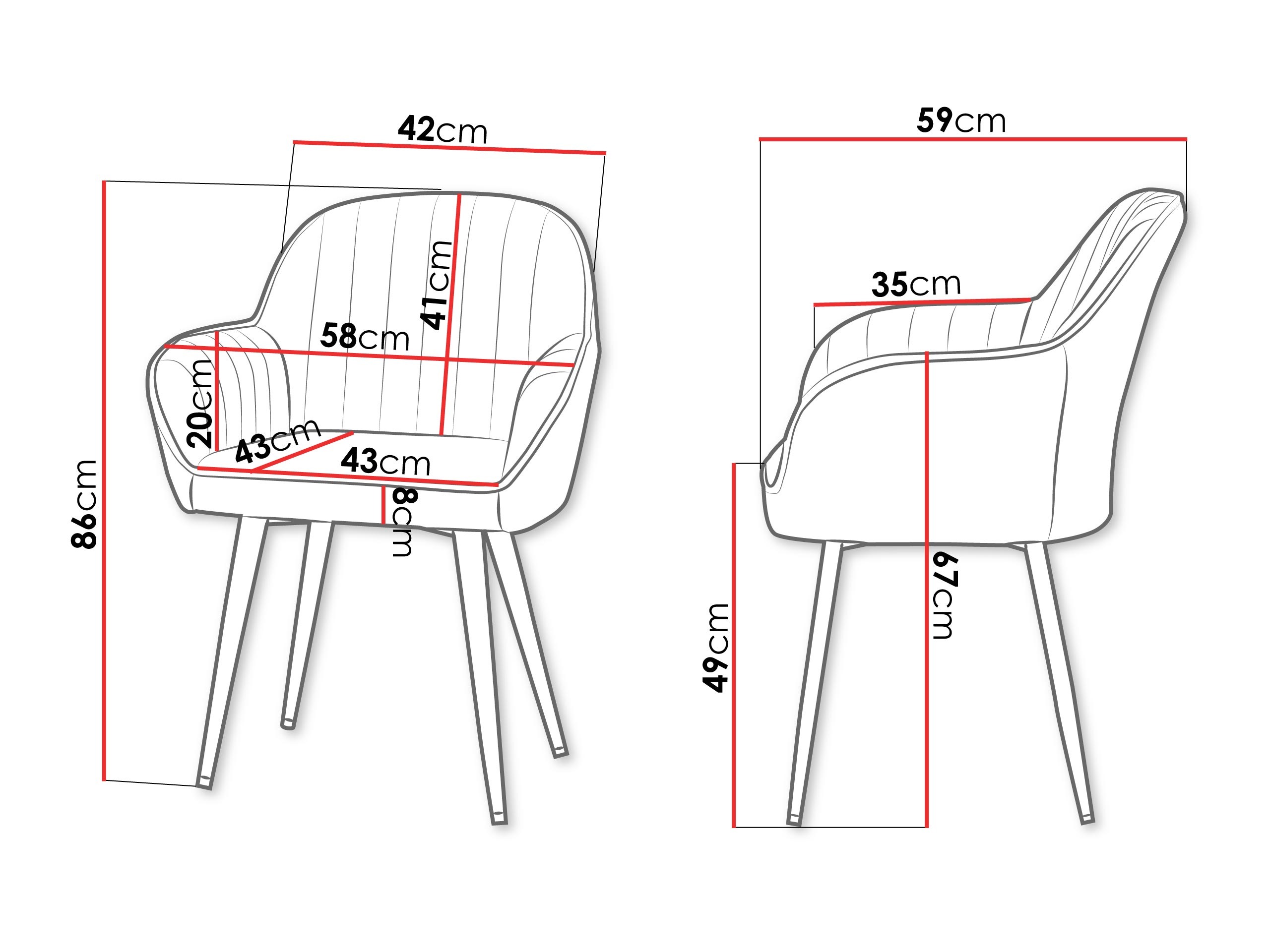 Stolica Comfivo Hilaritas VIII (Siva)