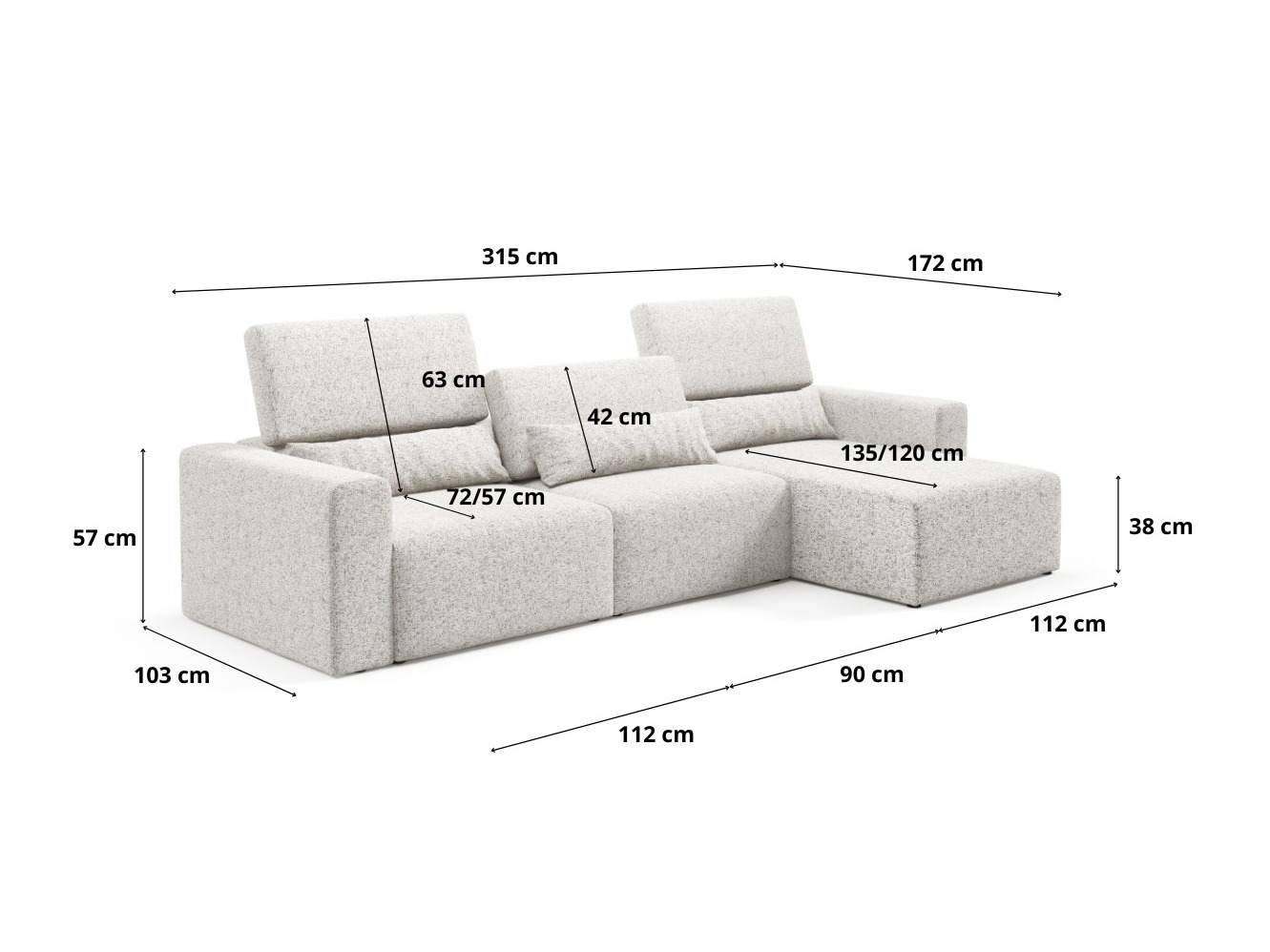 Modularna kutna garnitura Virorle 100 (Puente 80)