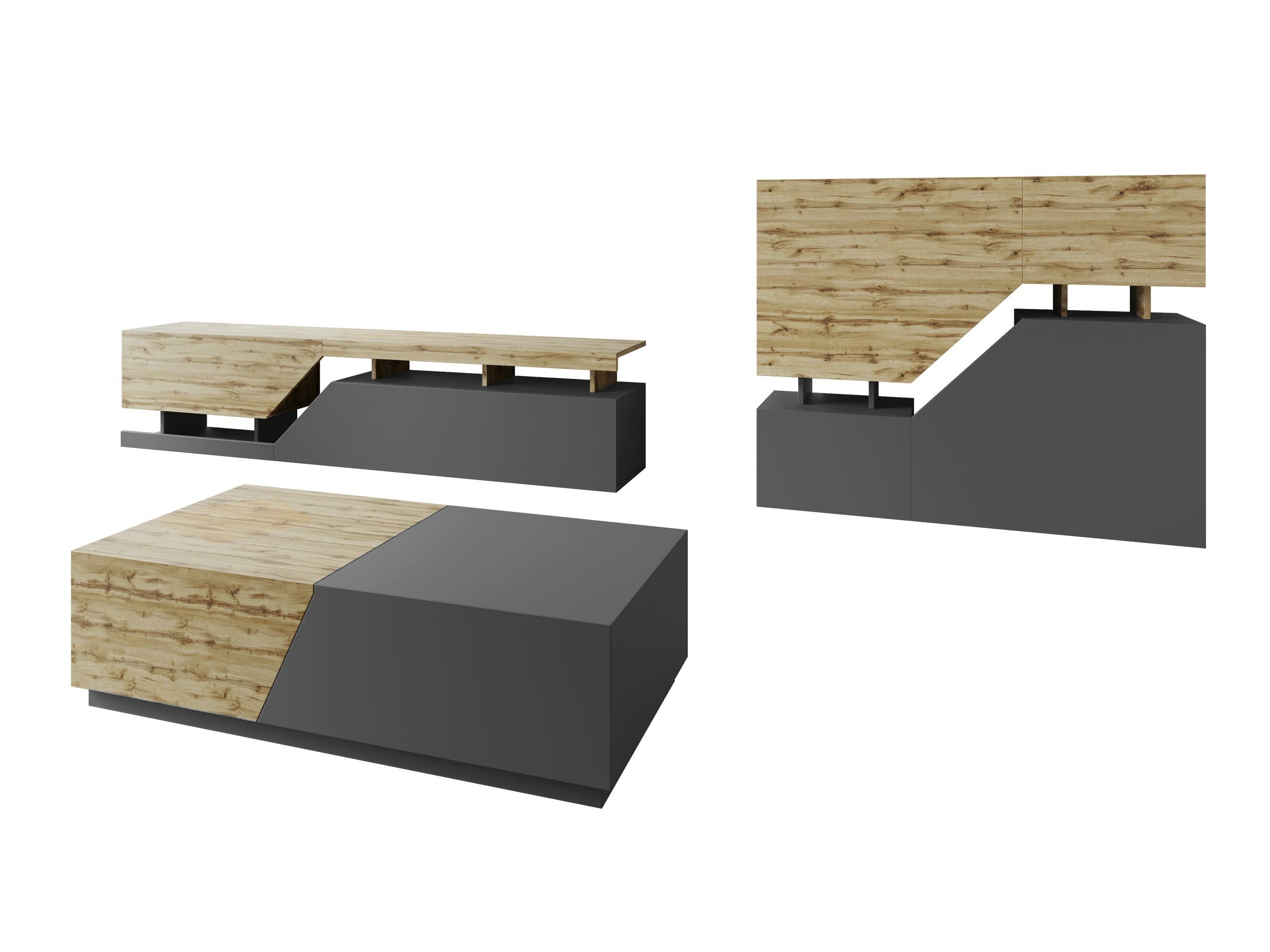 Dnevni boravak Comfivo Daldune 105 (Antracit + Wotan hrast)