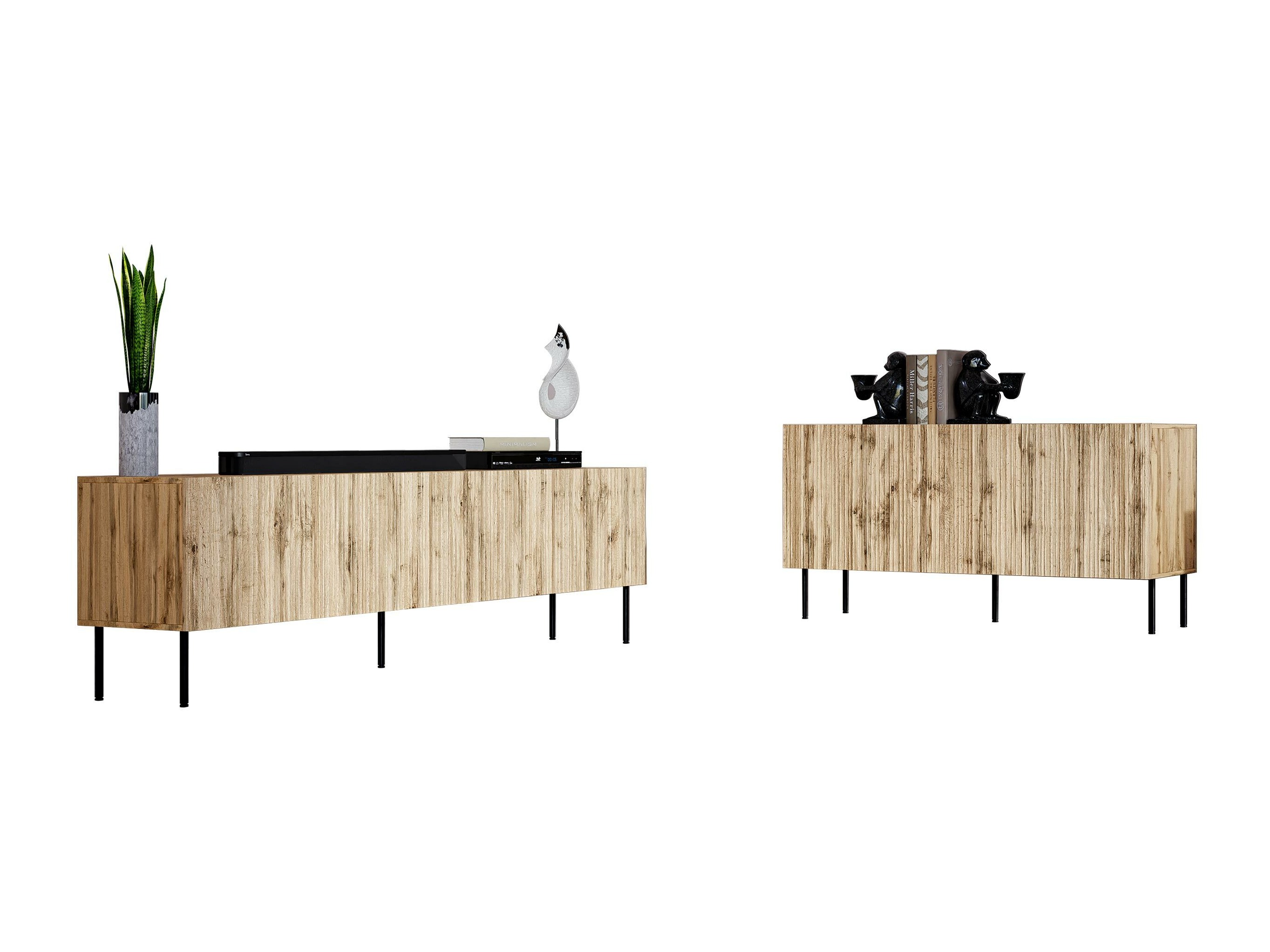 Dnevni boravak Lorelbo 104 (Wotan hrast + Crna)