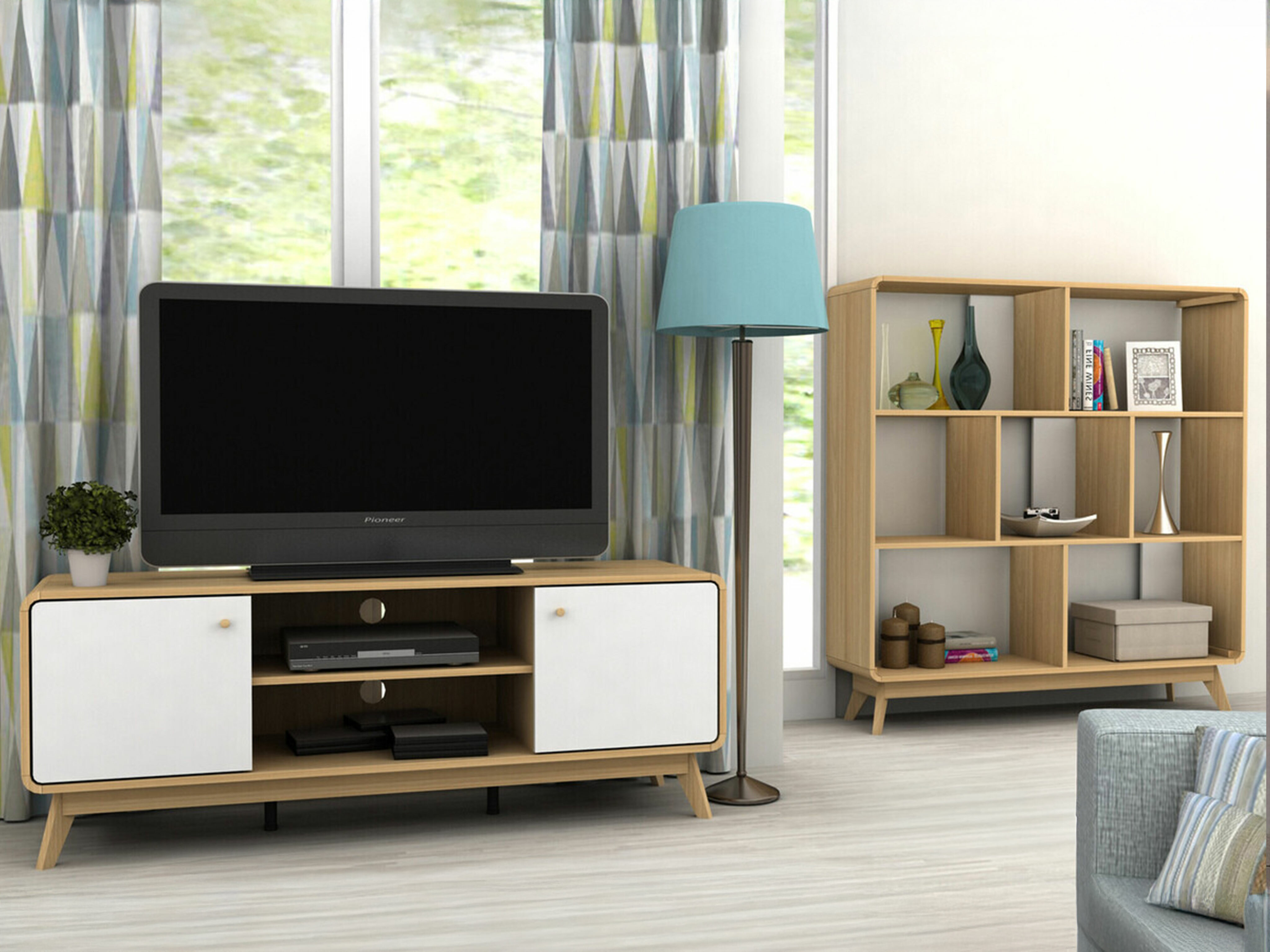 Set za dnevni boravak Elbtena 113 (Hrast + Bijela)