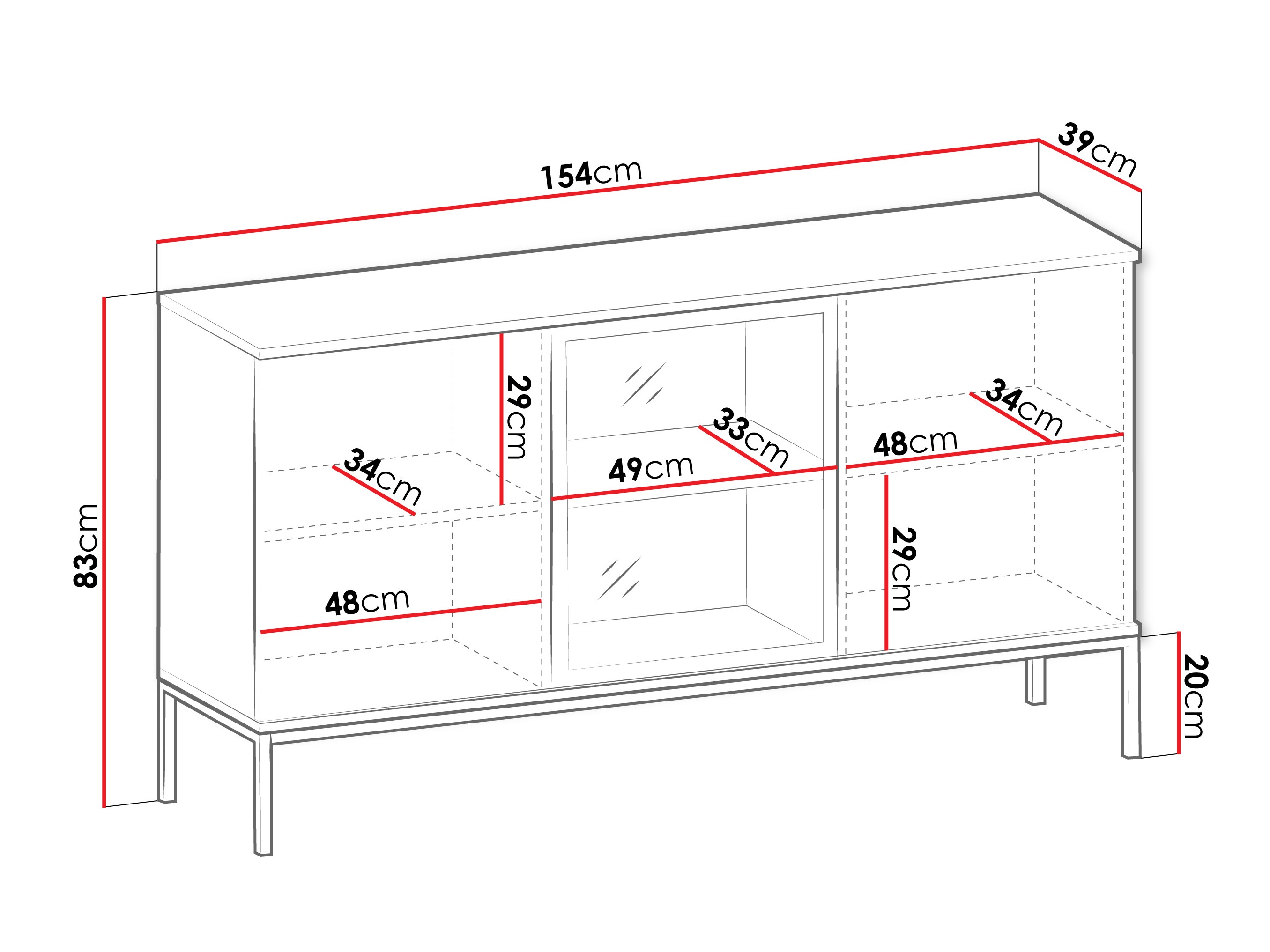 Ormarić Manal I (Crna + Hrast Wotan)