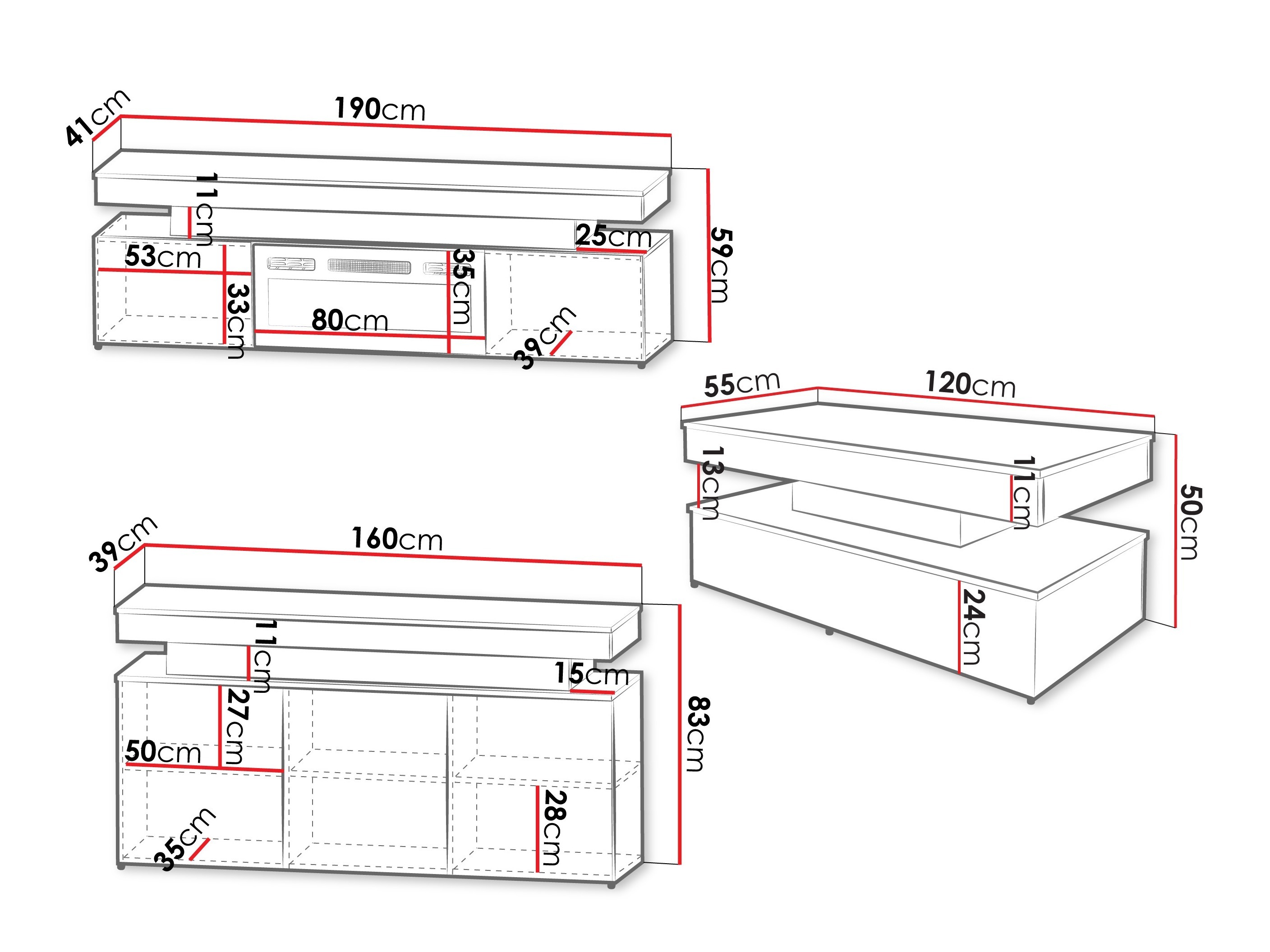 Set za dnevni boravak Monfero I (Svijetlo smeđa)