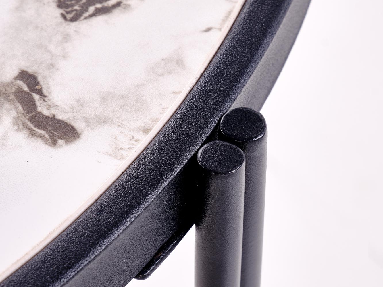 Set stolića za kavu Houston 1867 (Bijeli mramor + Crna)