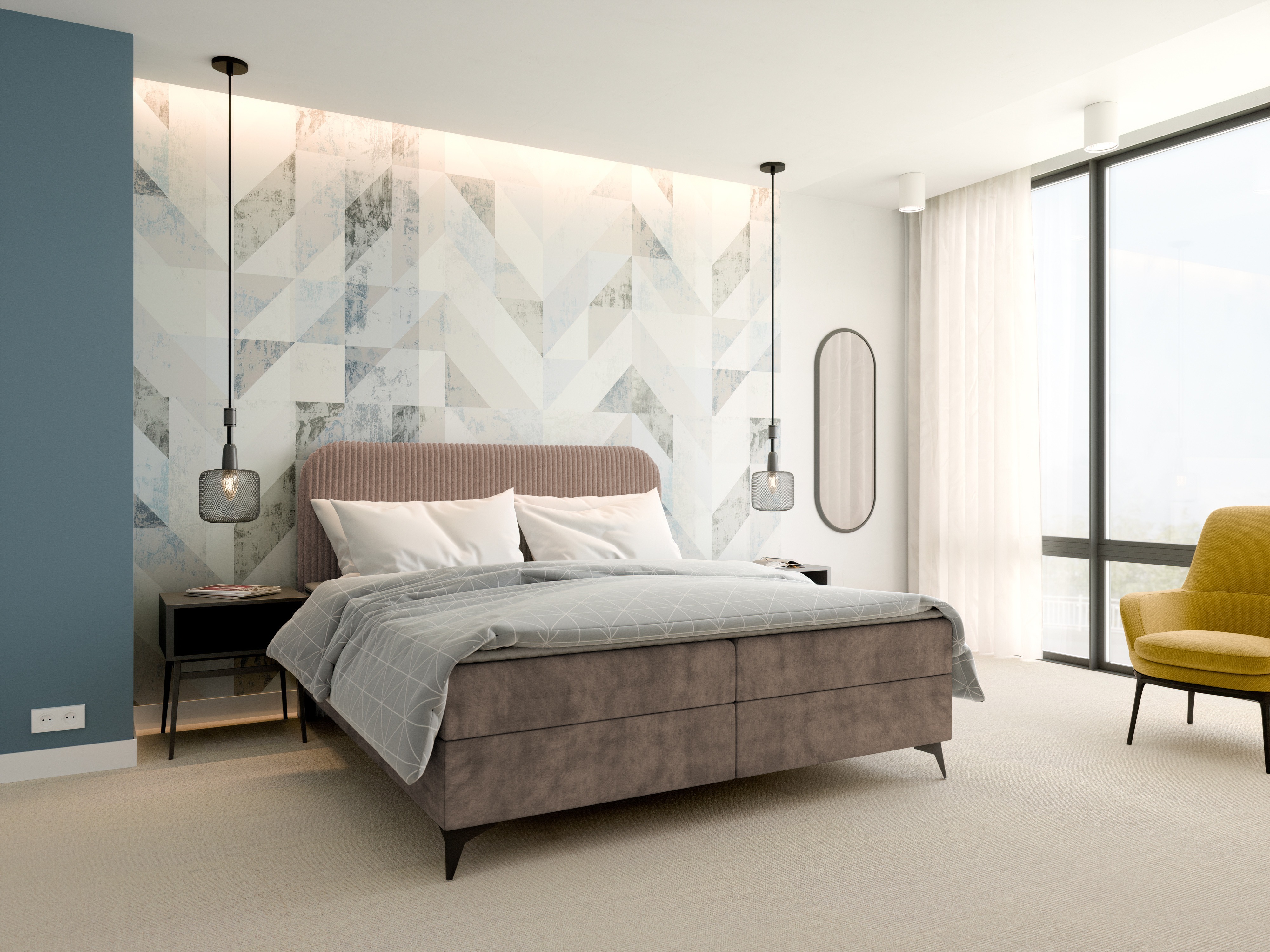 Boxspring krevet Franklin 173 (Tilia 17 + Manila 21)