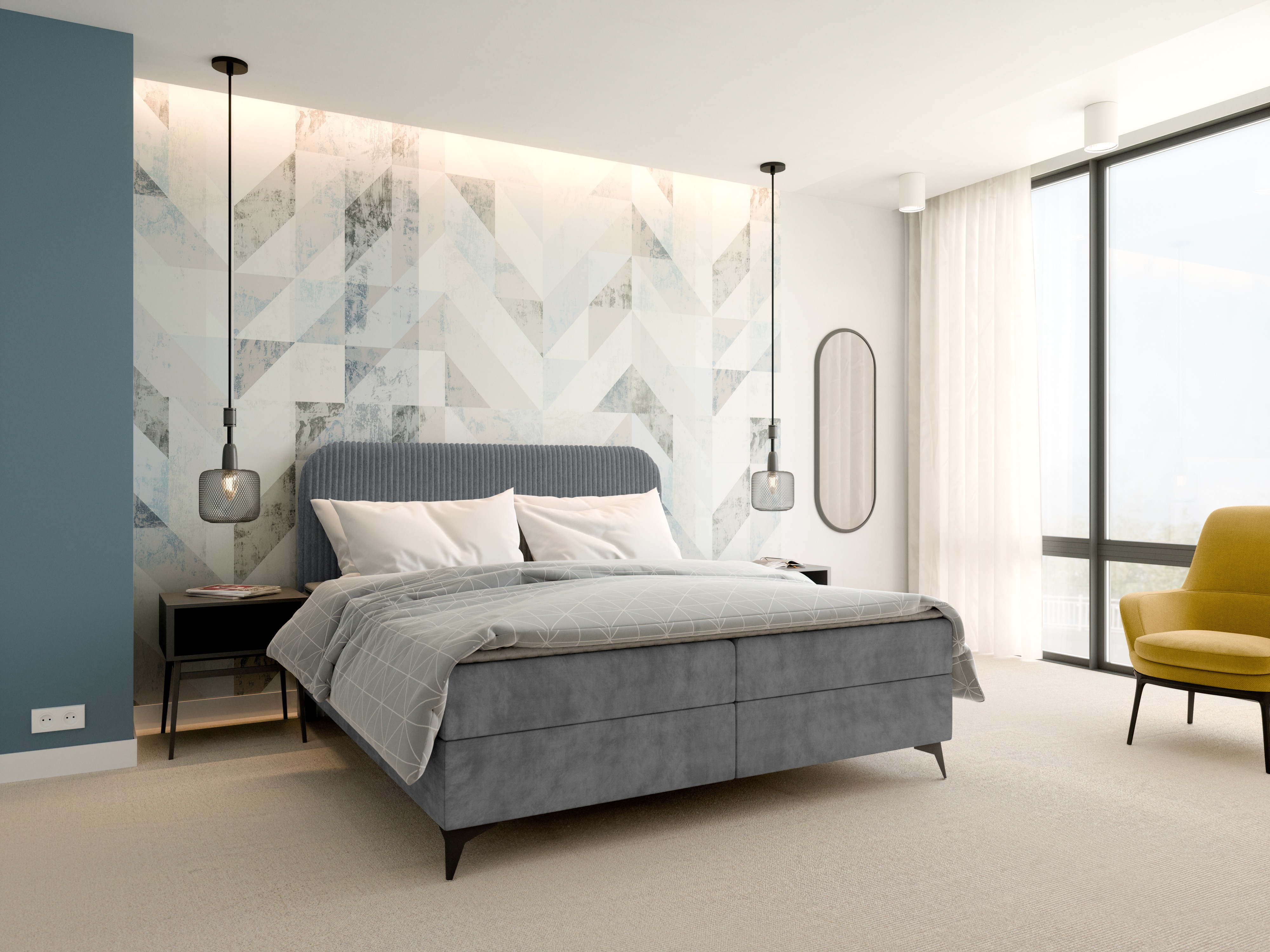 Boxspring krevet Franklin 173 (Tilia 90 + Manila 16)