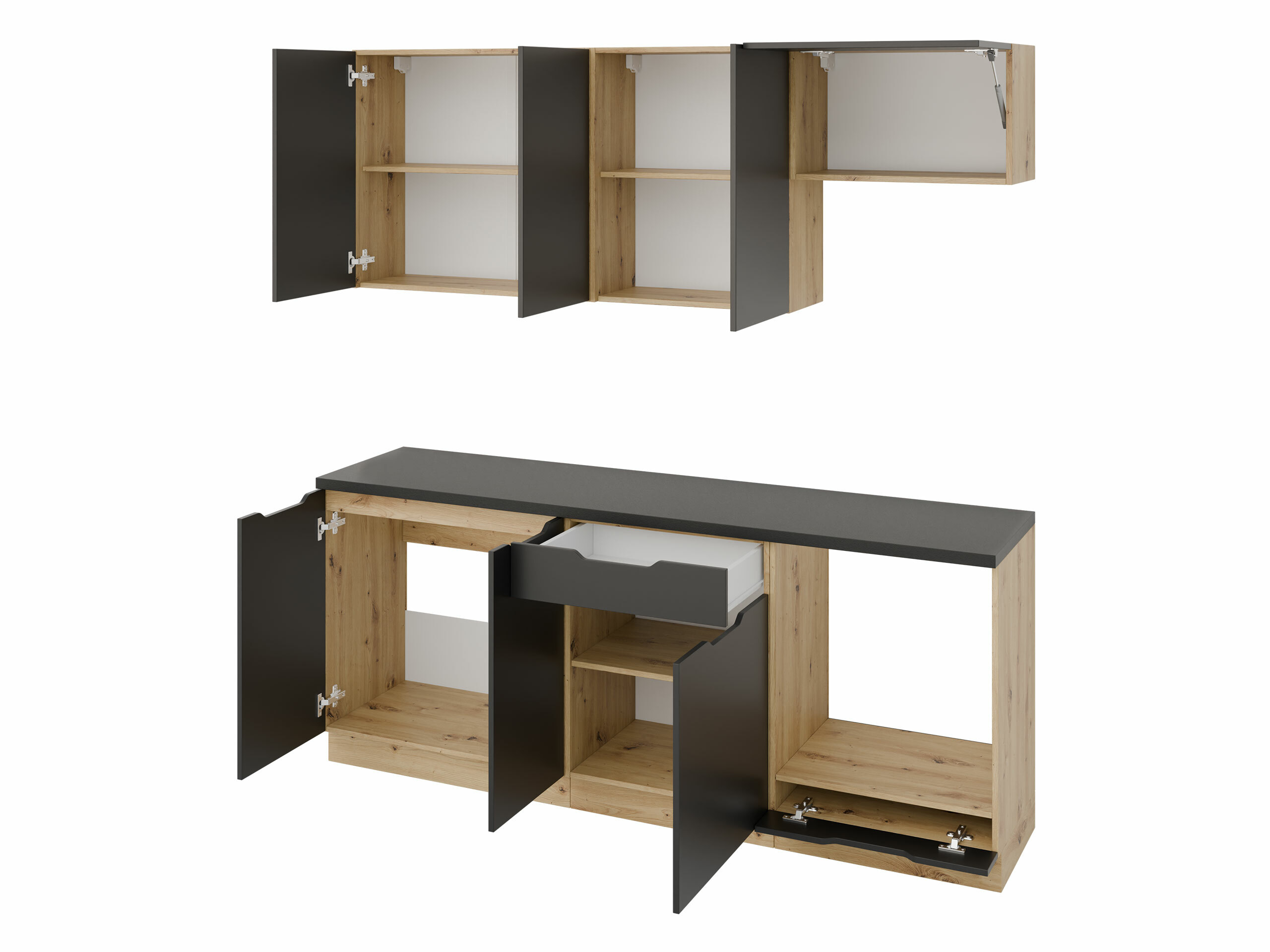 Kuhinjski set Trenton 180 (Svijetlo siva + Hrast Artisan)