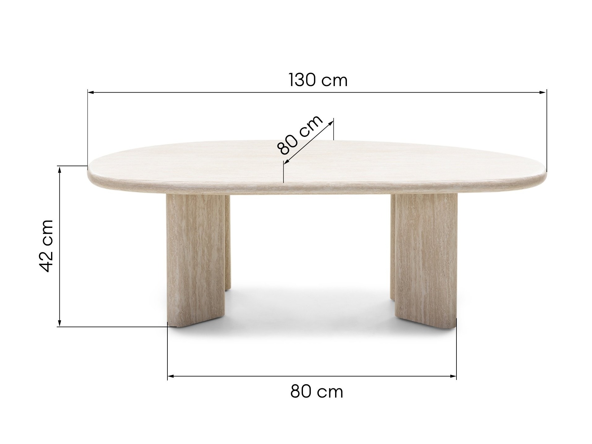 Stolić za kavu Burleson 476 (Svijetla Travertine)