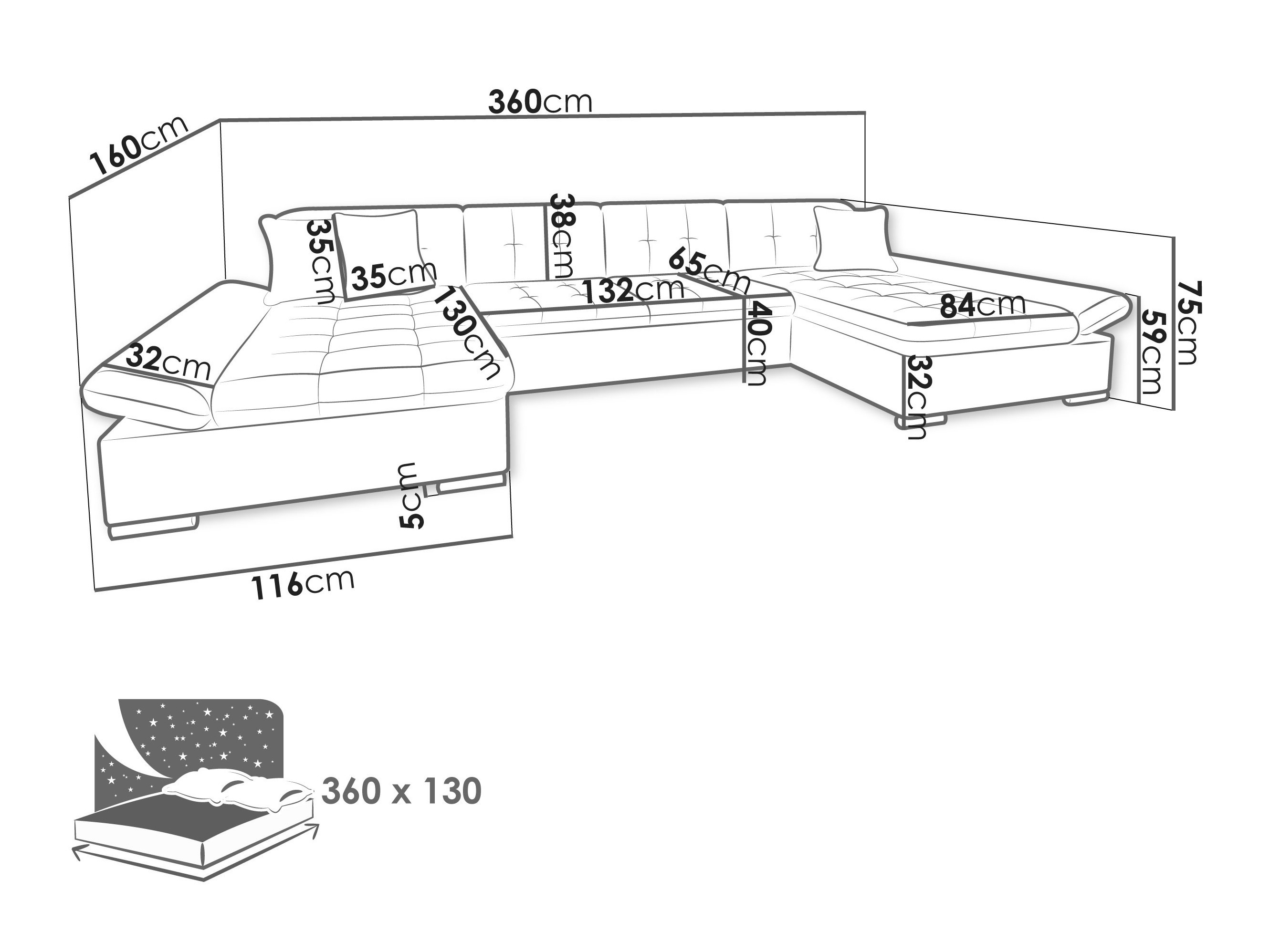 Kutna garnitura Comfivo Ficus (Poso 100)
