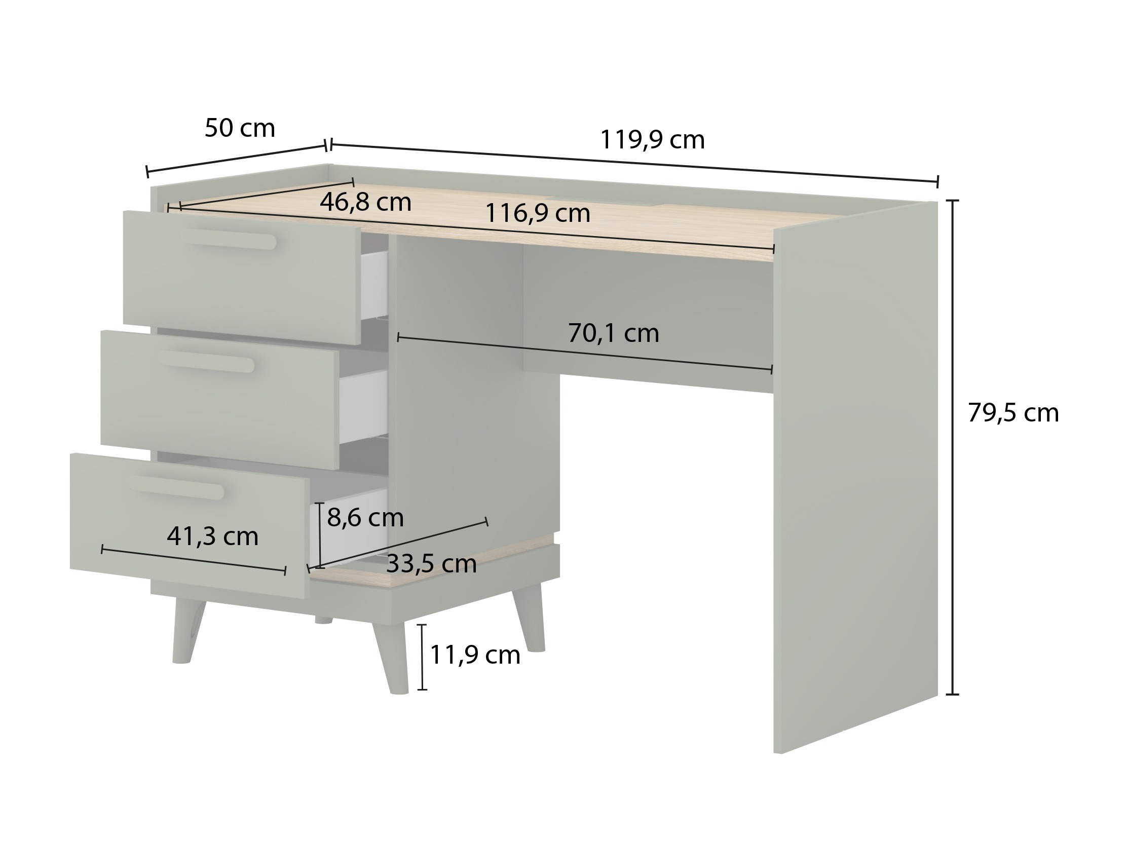 Uredski stol Fertalu 103 (Zelena + Hrast)