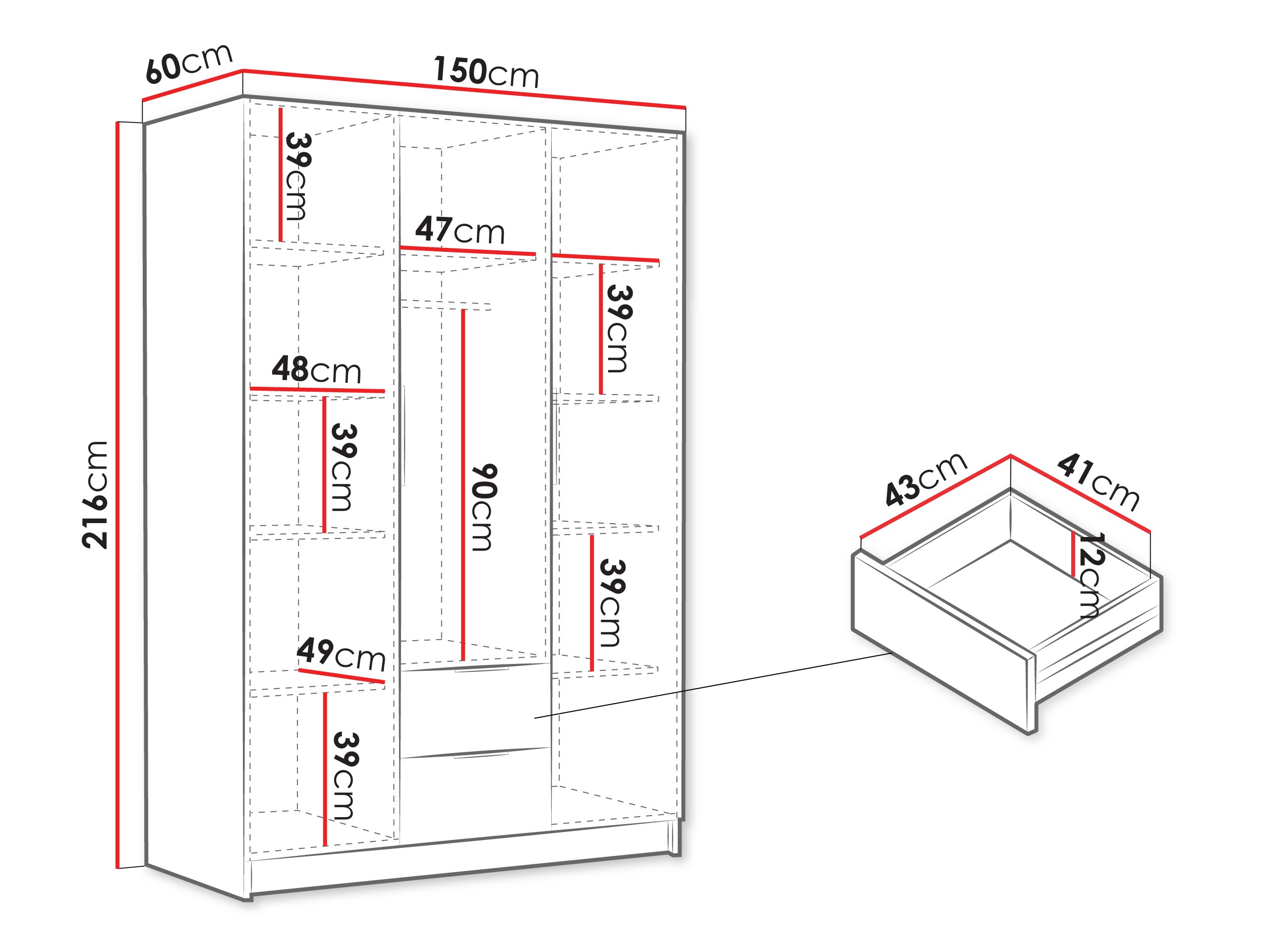 Ormar Closico 200 (Crna)
