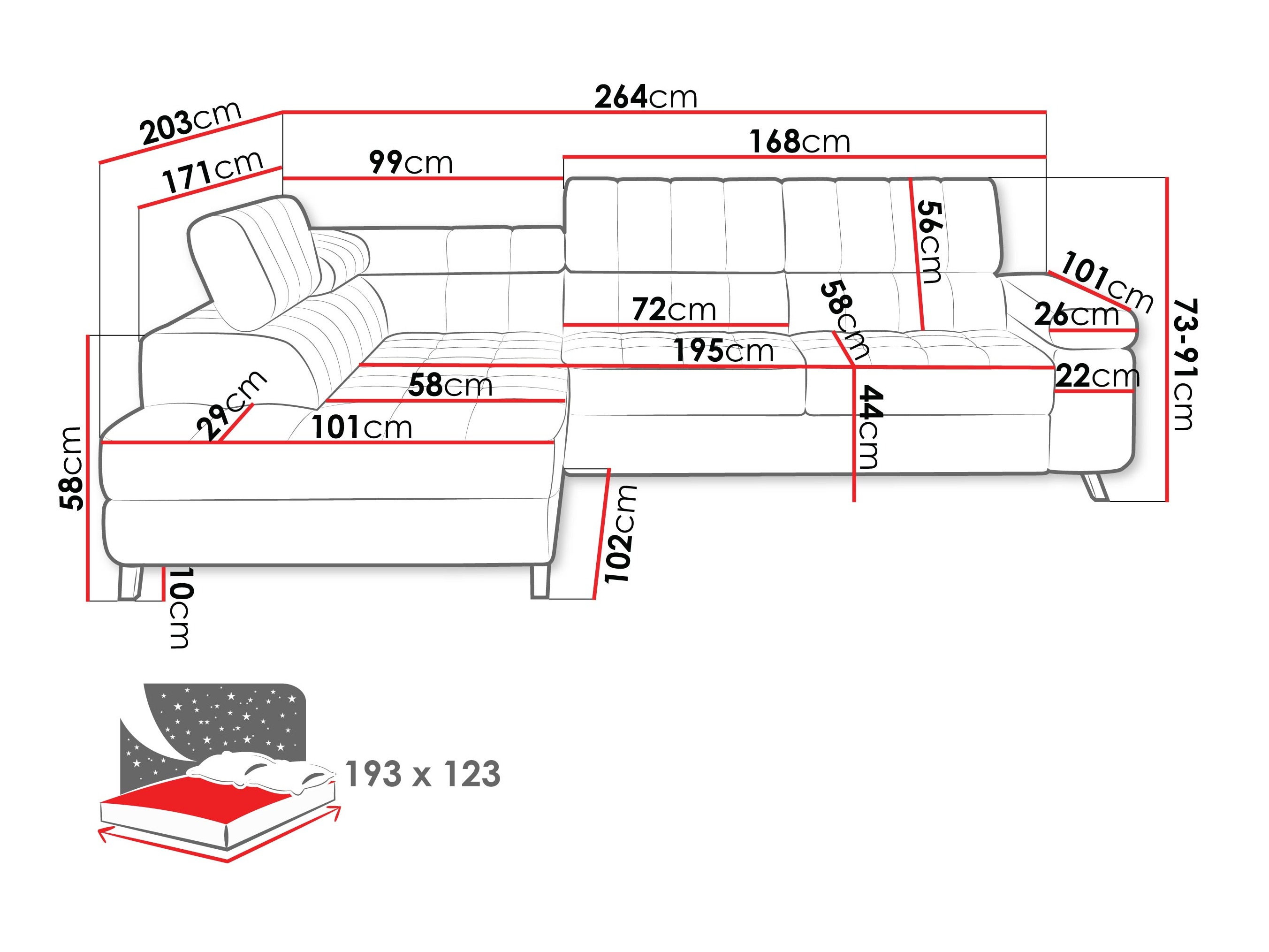 Kutna garnitura Comfivo Agnus (Piano 26)