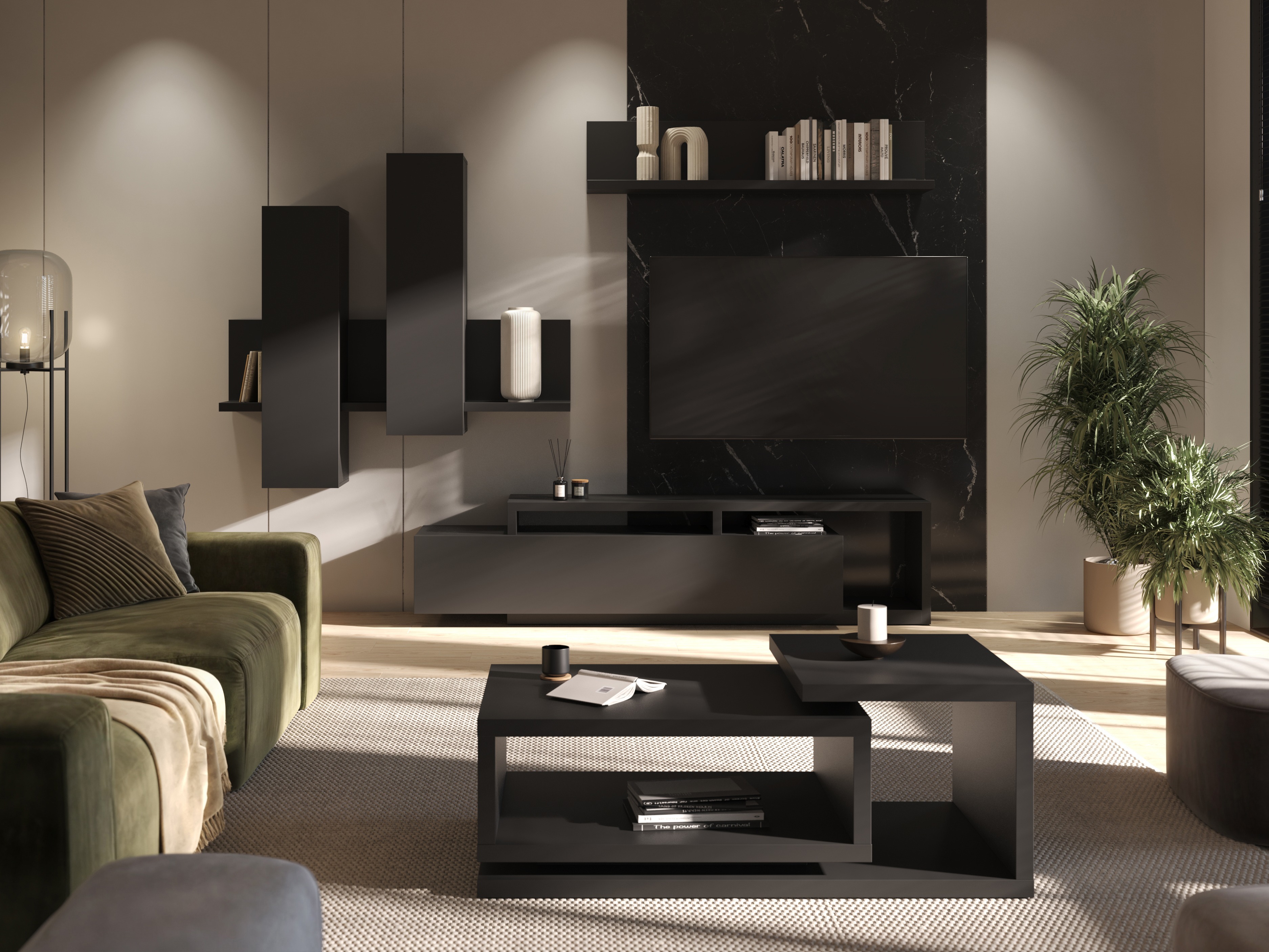 Dnevni boravak Lutiva 100 (Mat crna)