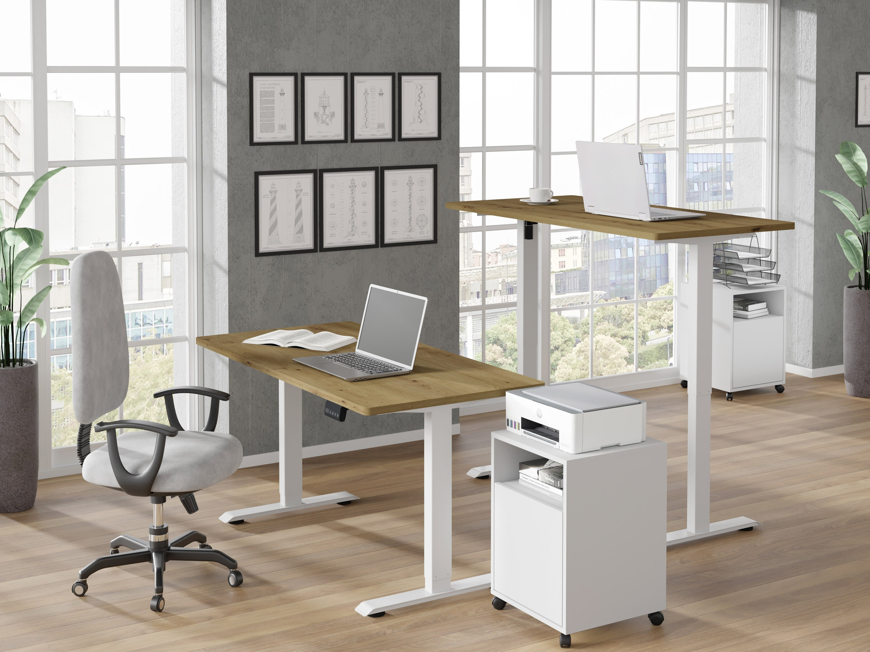 Radni stol podesiv po visini Buffalo 184 (Bijela)