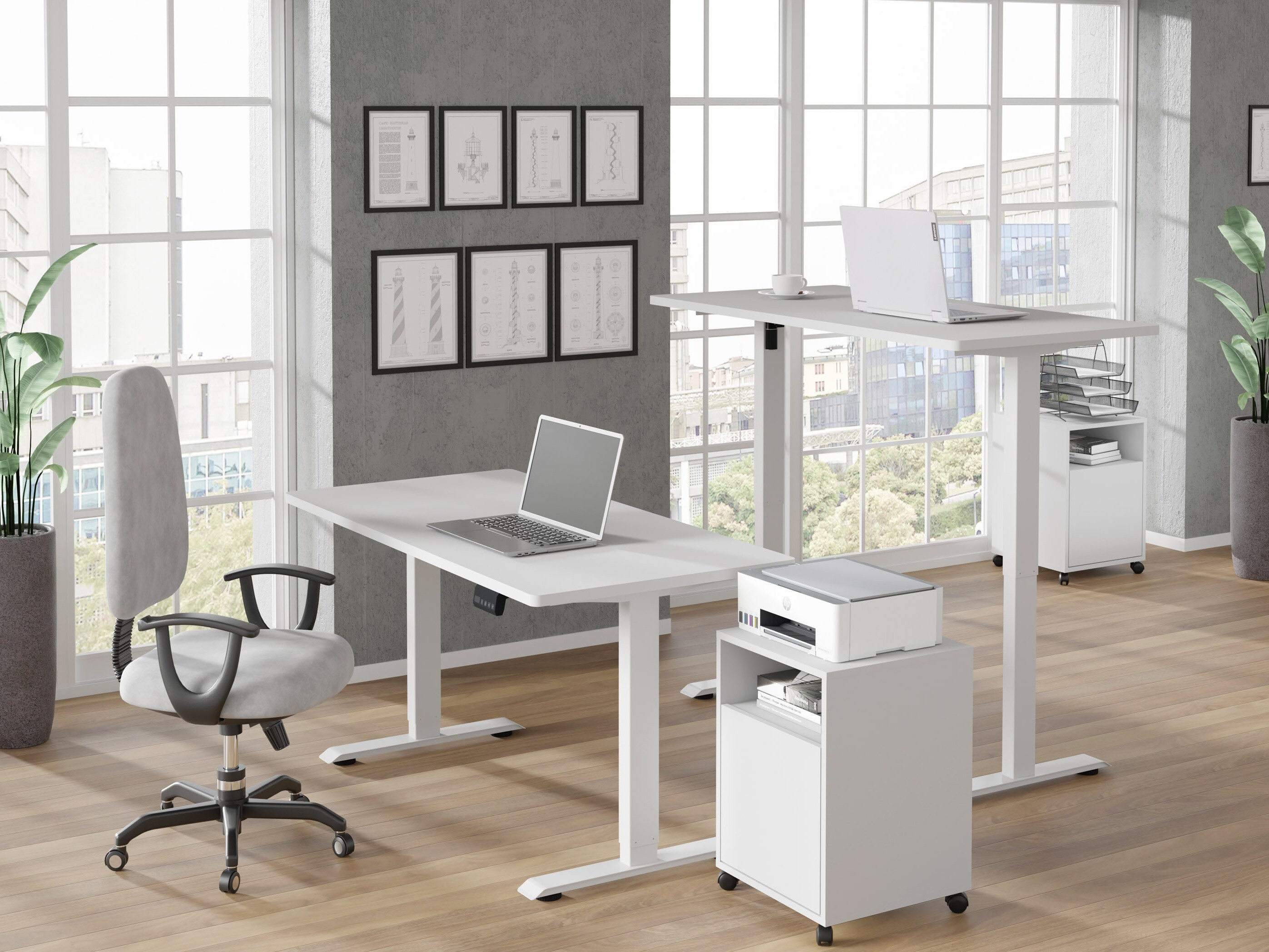 Radni stol podesiv po visini Buffalo 184 (Bijela)