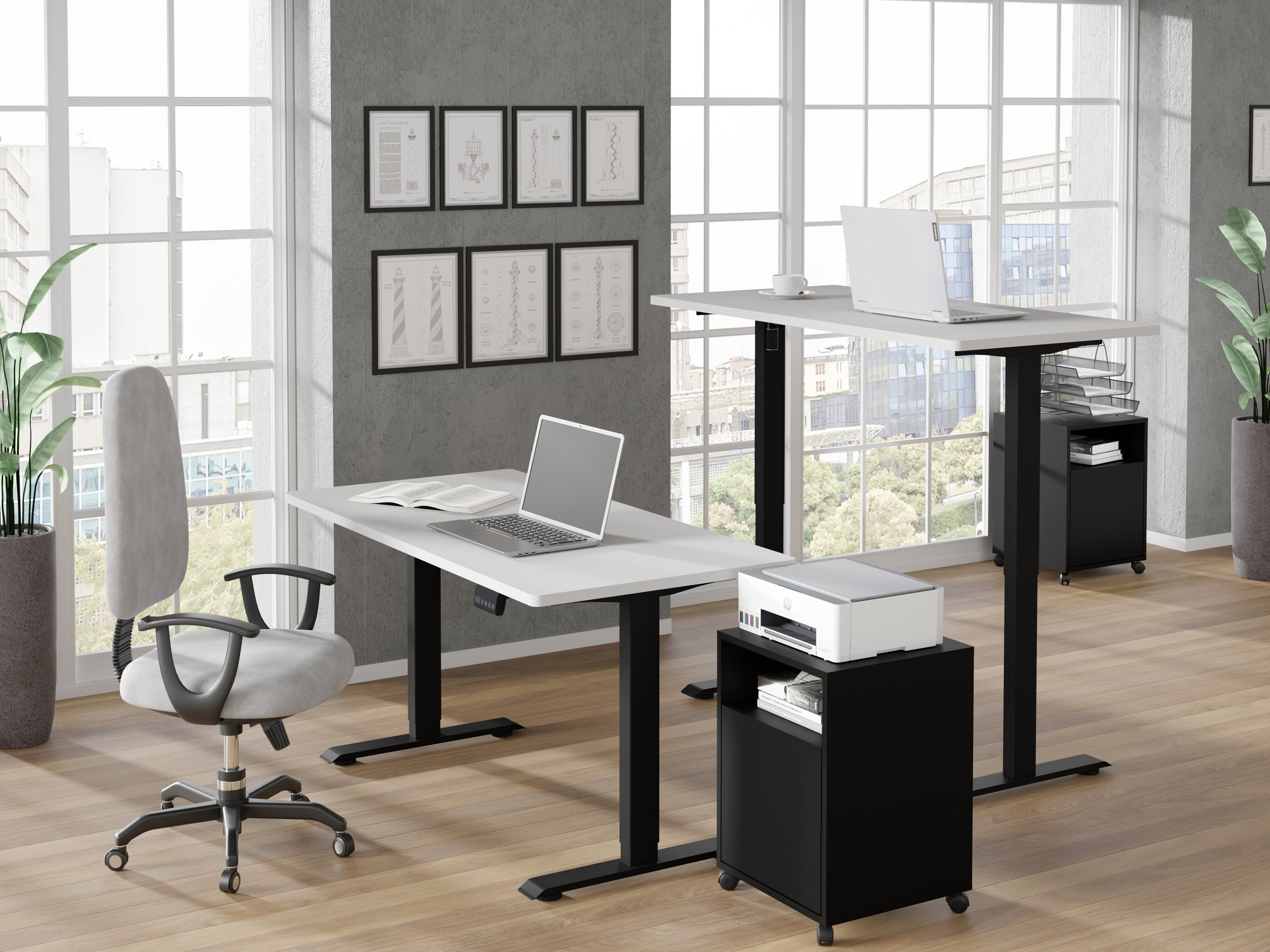 Radni stol podesiv po visini Buffalo 184 (Crna)