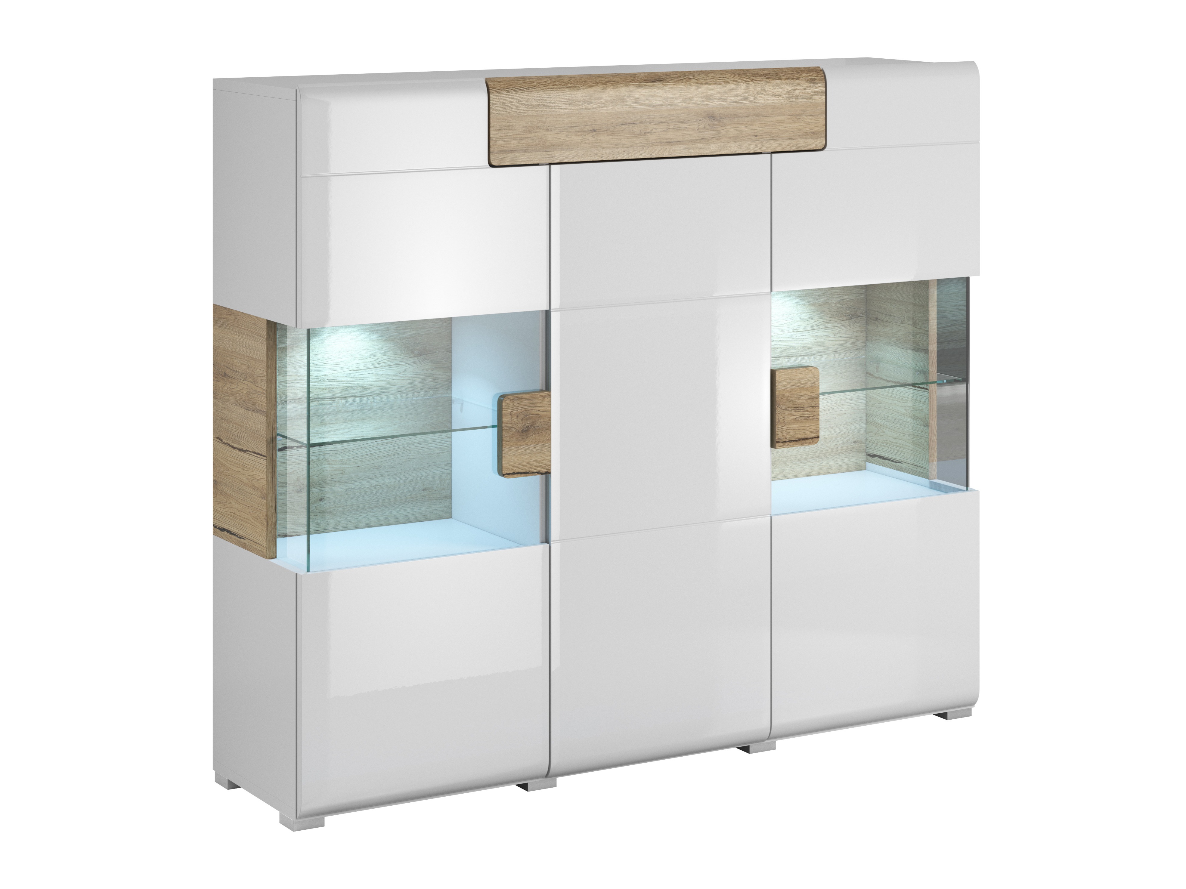 Ormarić Torsone 100 (Bijela + Sjajno bijela + Hrast San Remo)