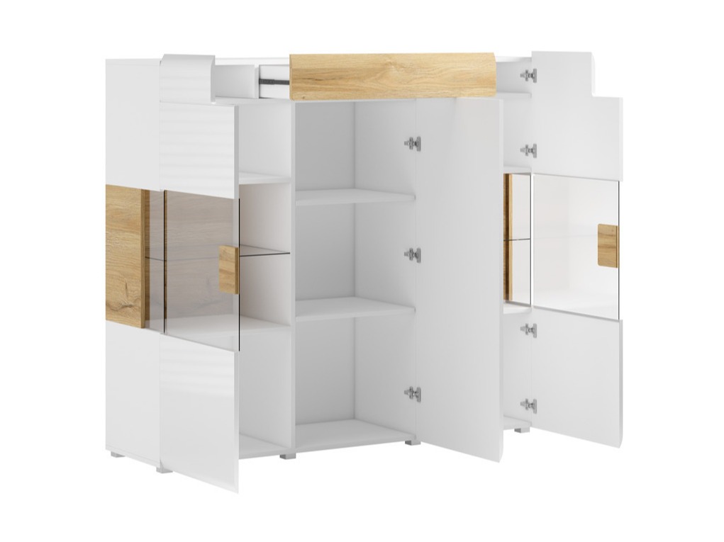 Ormarić Torsone 100 (Bijela + Sjajno bijela + Hrast San Remo)