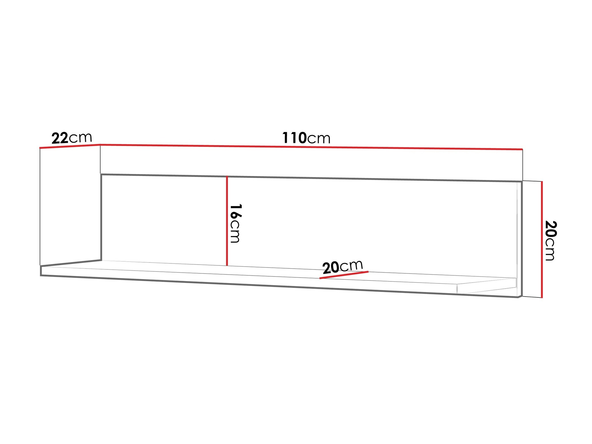 Zidna polica Romelbo 141 (Bijela + Hrast)