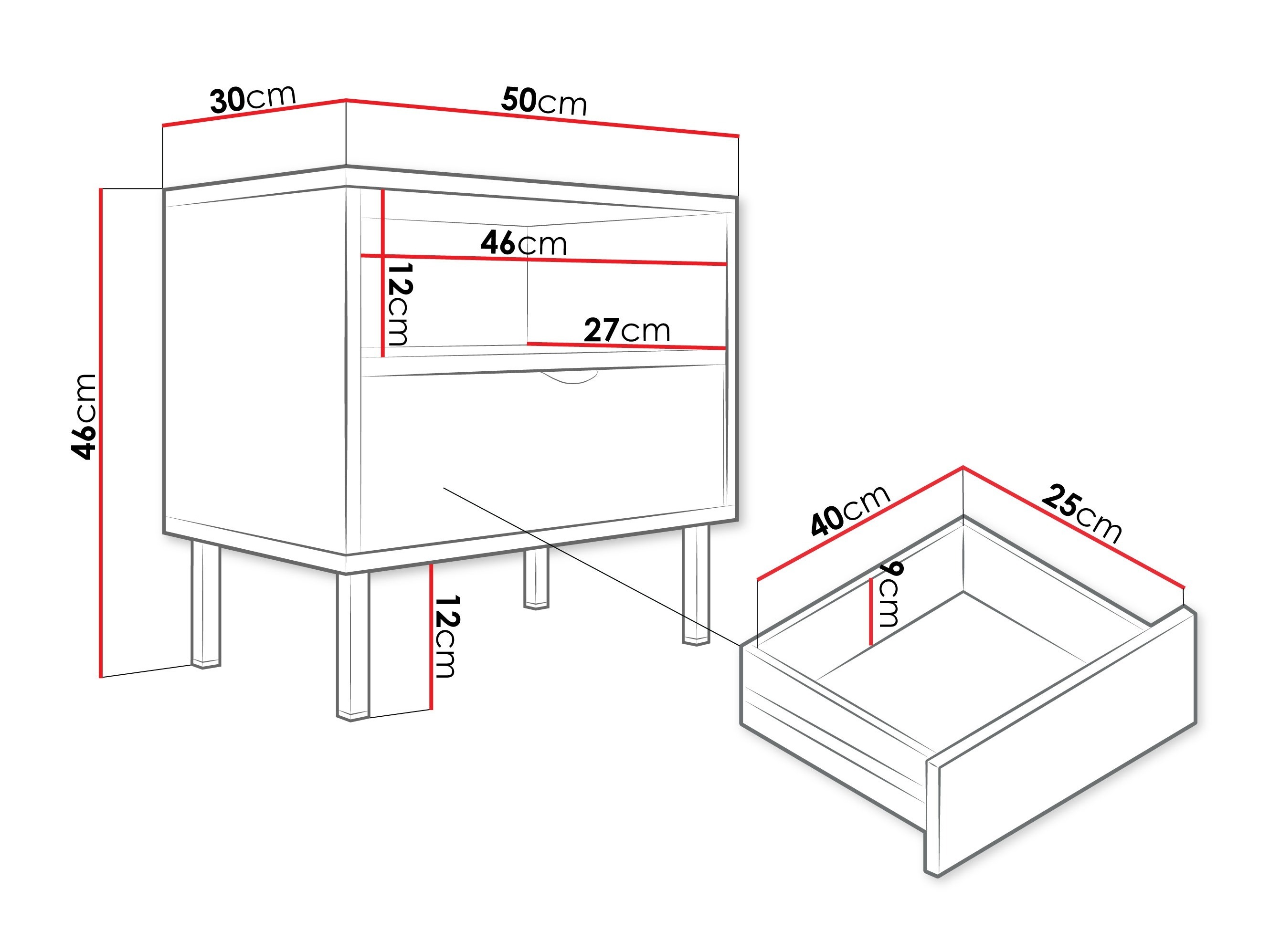 Noćni ormarić Comfivo Elblare