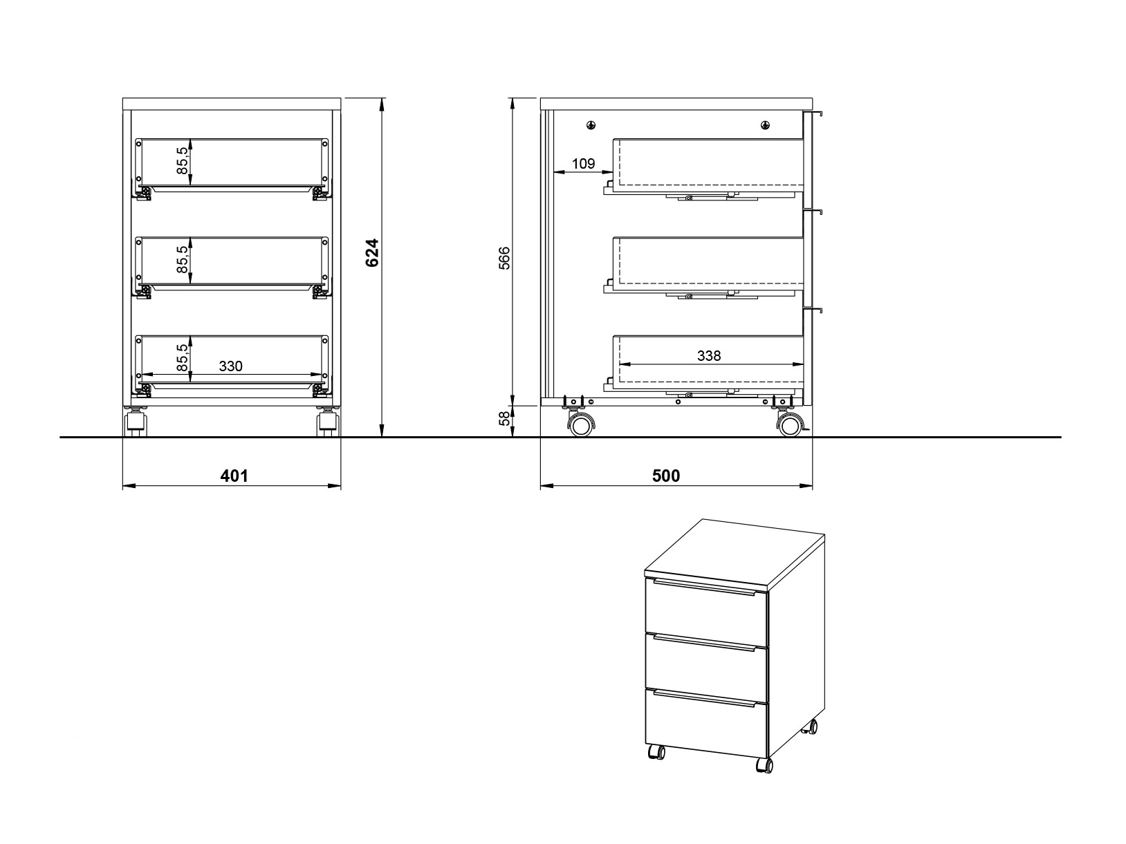 Ladičar Elbcali 105