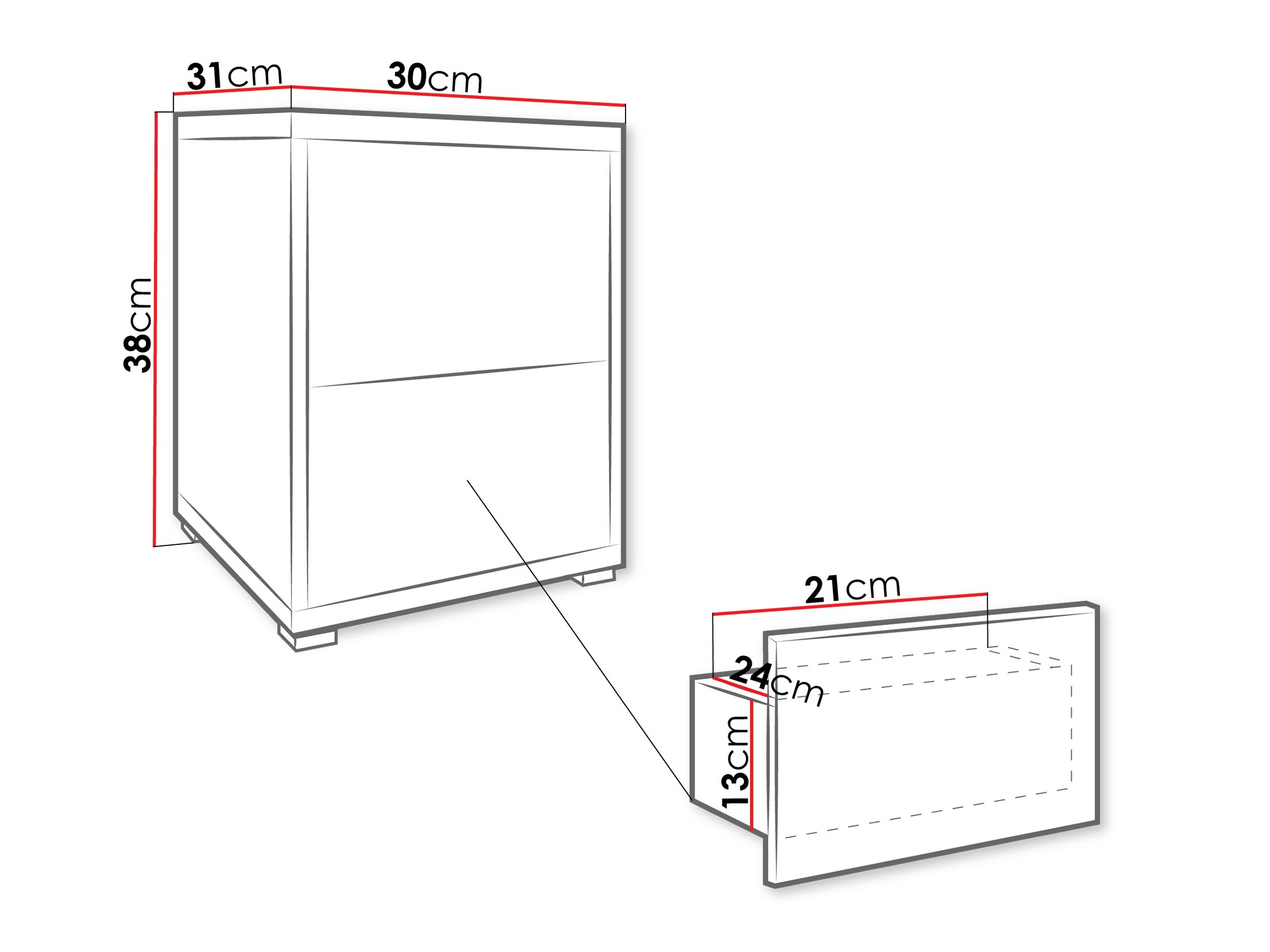 Noćni ormarić Comfivo Fersoe 106 (Hrast)