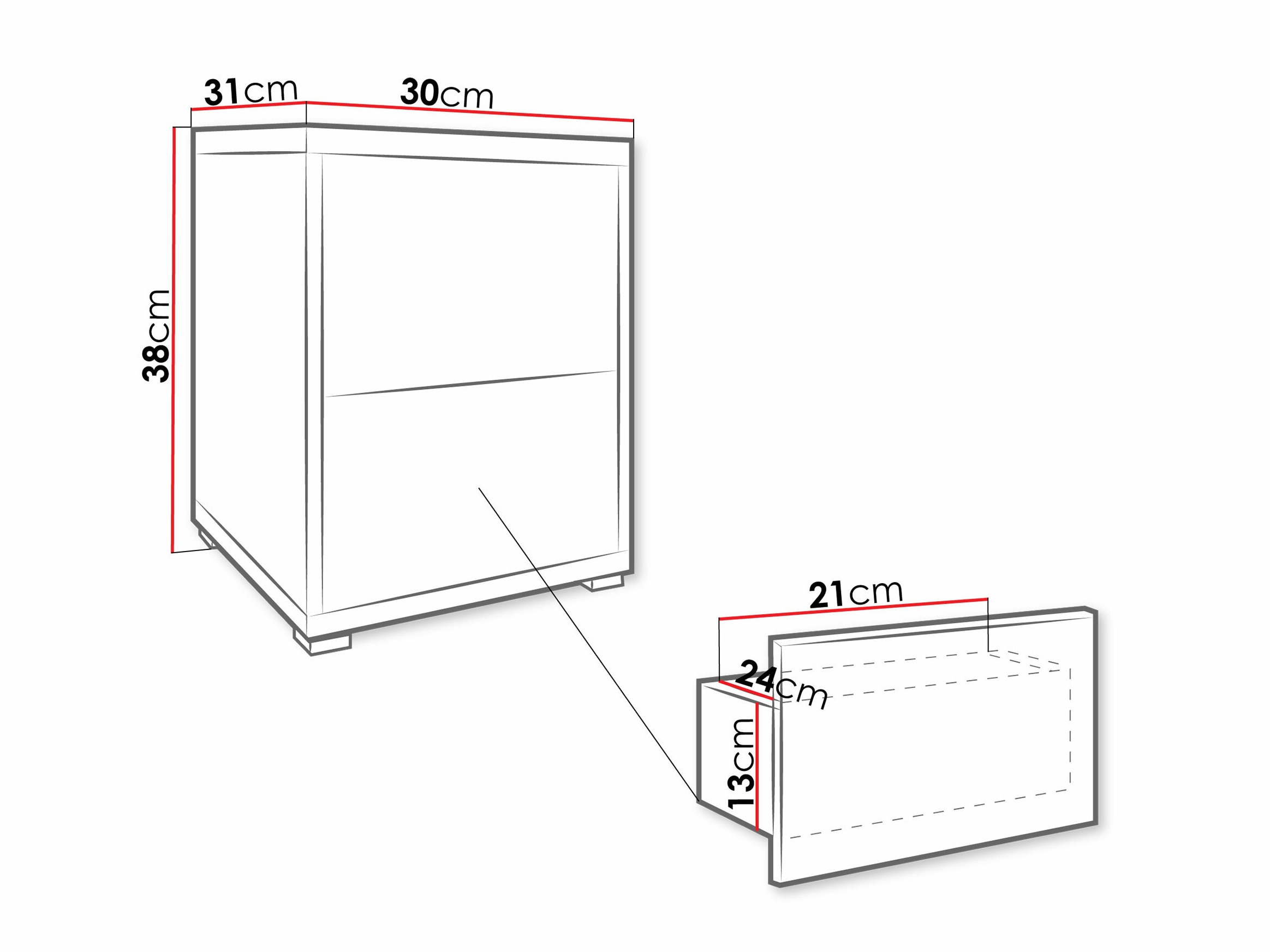 Noćni ormarić Comfivo Tutela (Bijela)
