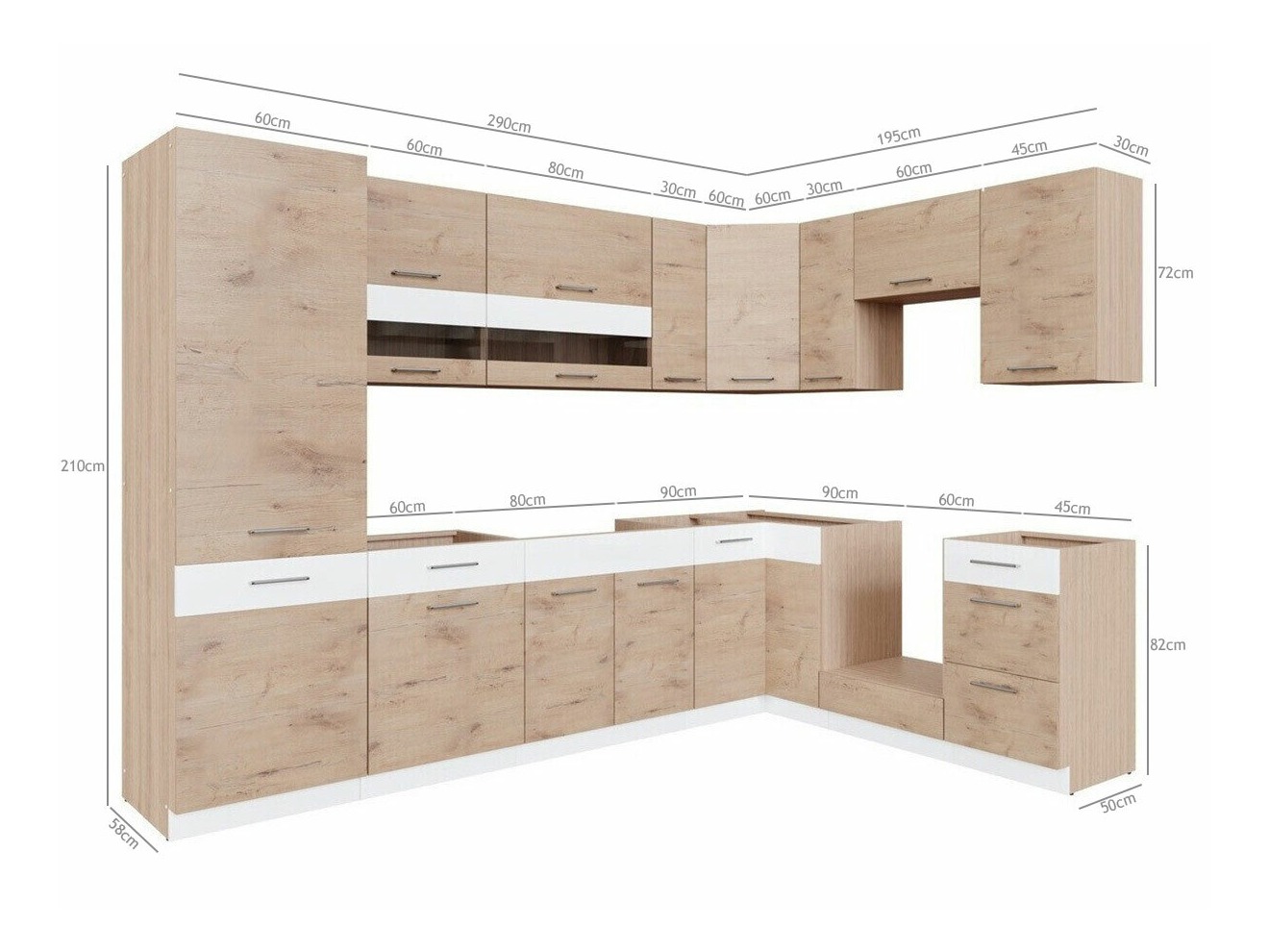 Modularan kuhinjski set Mode Beech 130