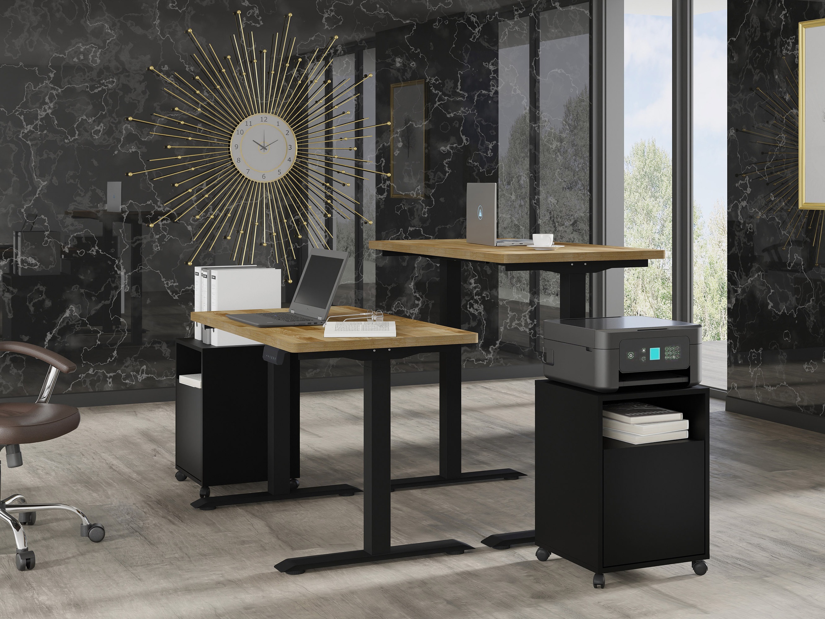 Radni stol podesiv po visini Buffalo 200 (Crna)