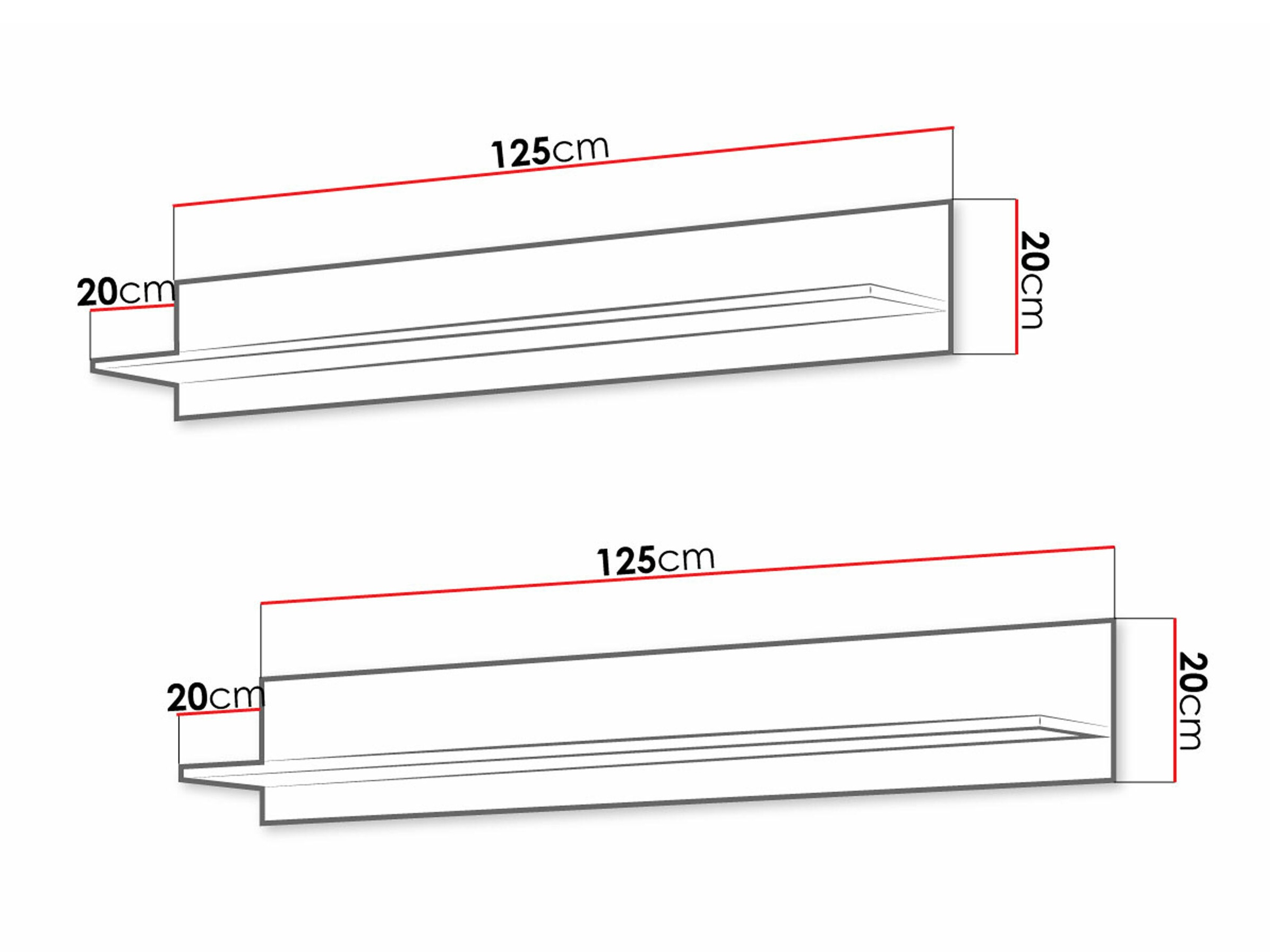 Set visećih polica Tornola 104 (Crna)